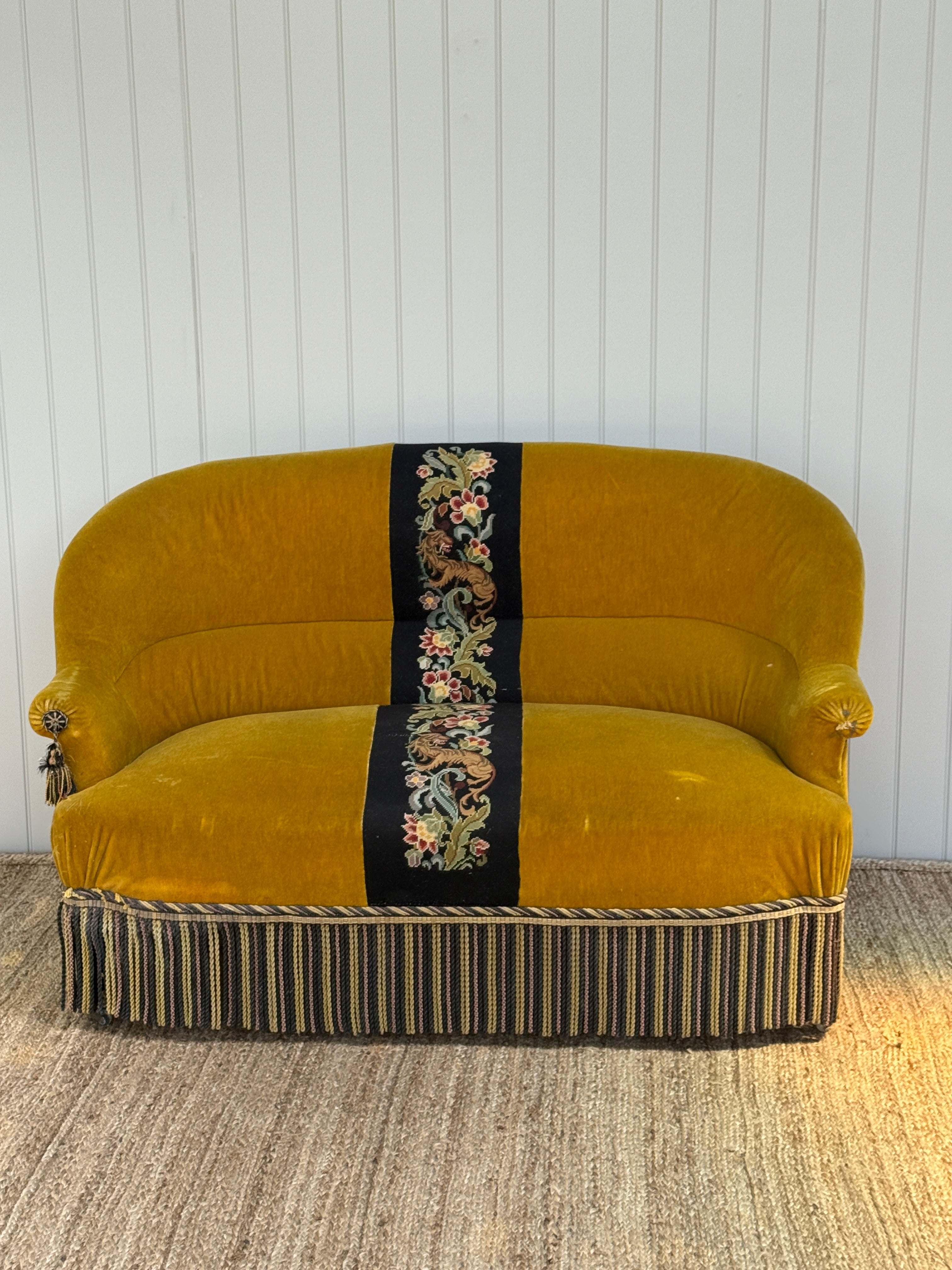 Mustard Velvet Sofa