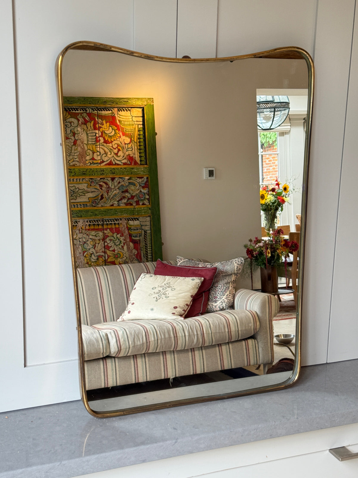 Small Italian Brass Shield Mirror 60x45cm