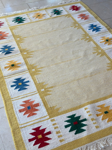 Vintage Swedish Flat weave rug