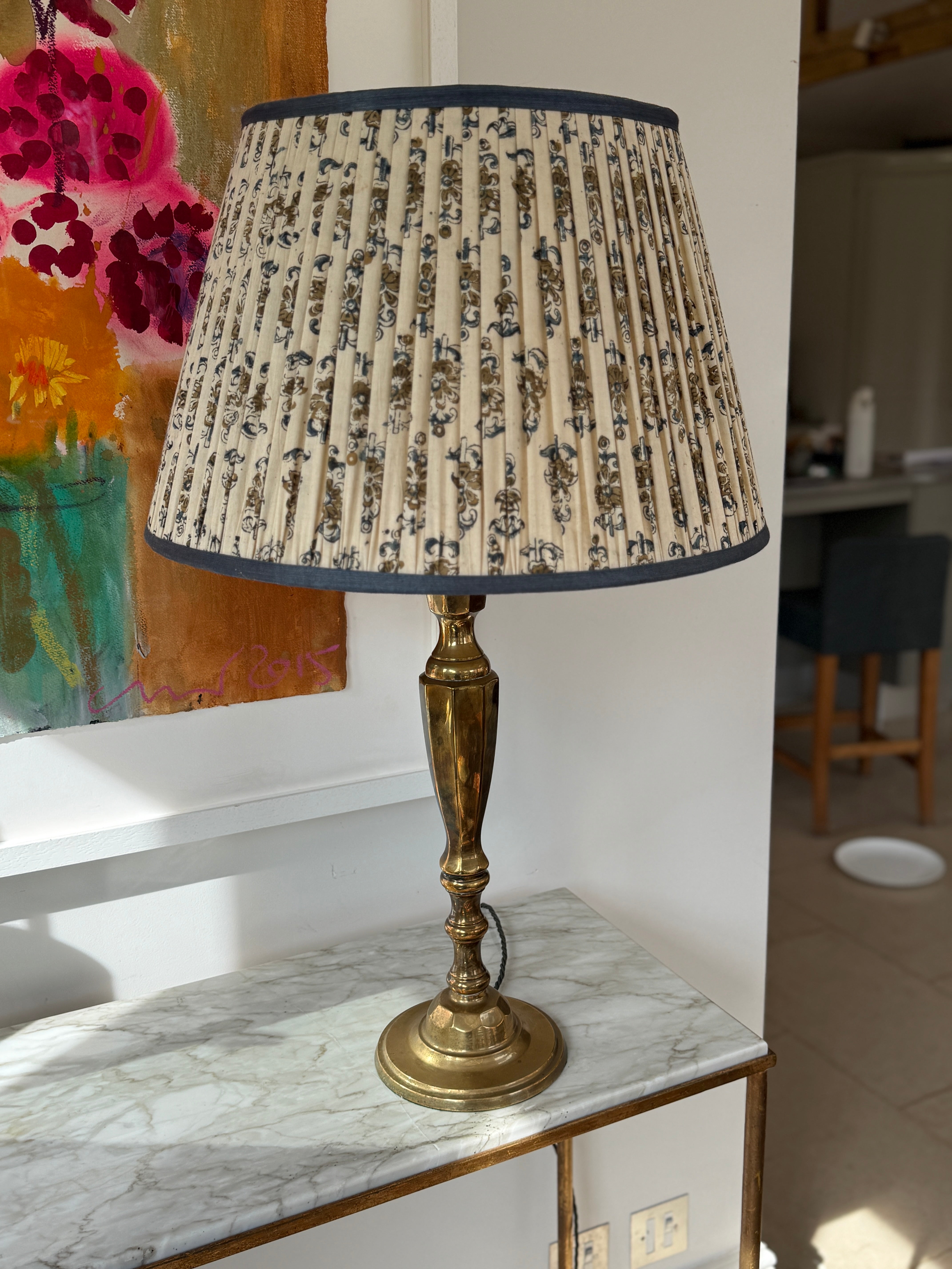 Tall Antique Brass Lamp