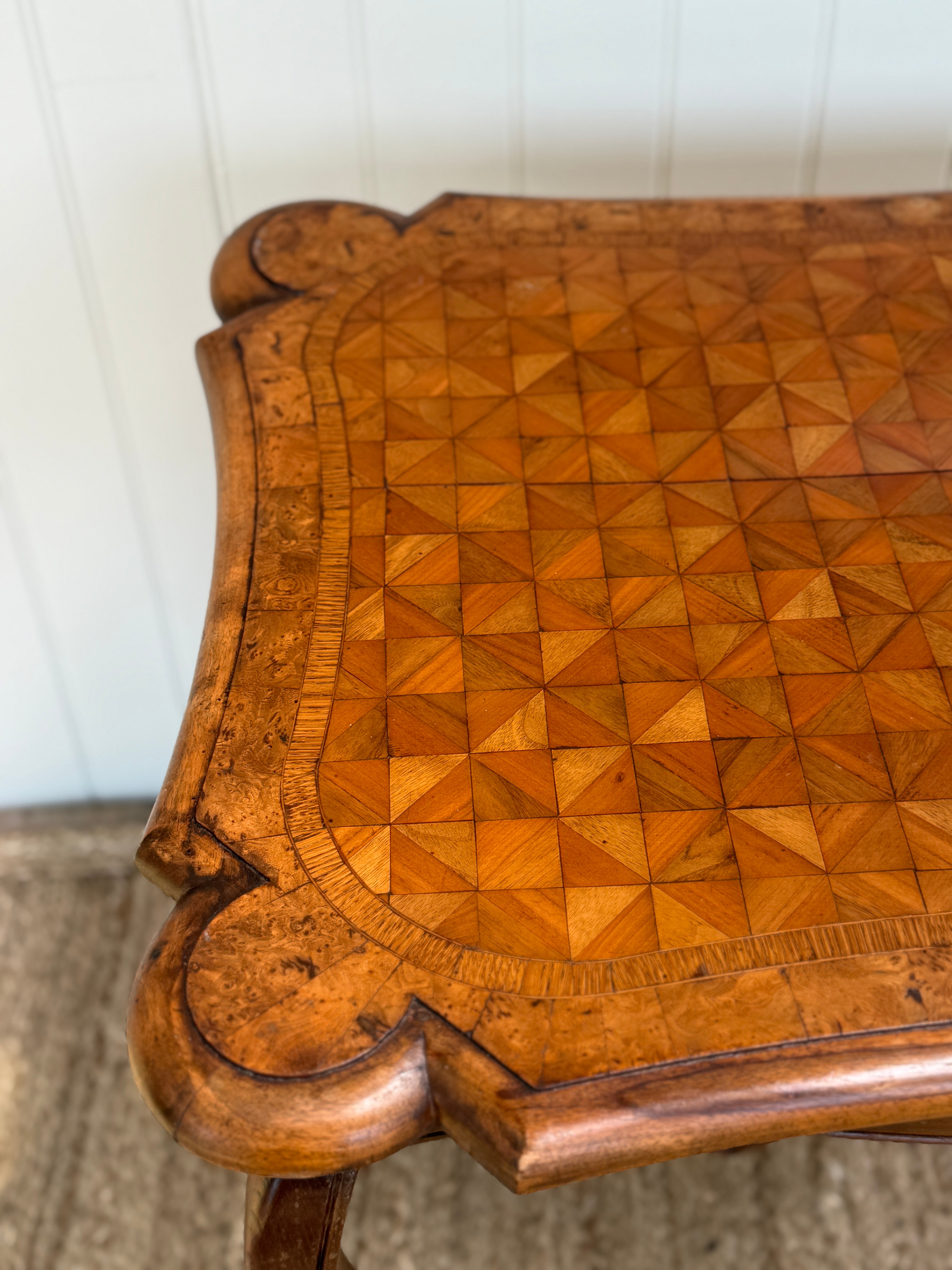 French Parquetry Side Table, 19th Century