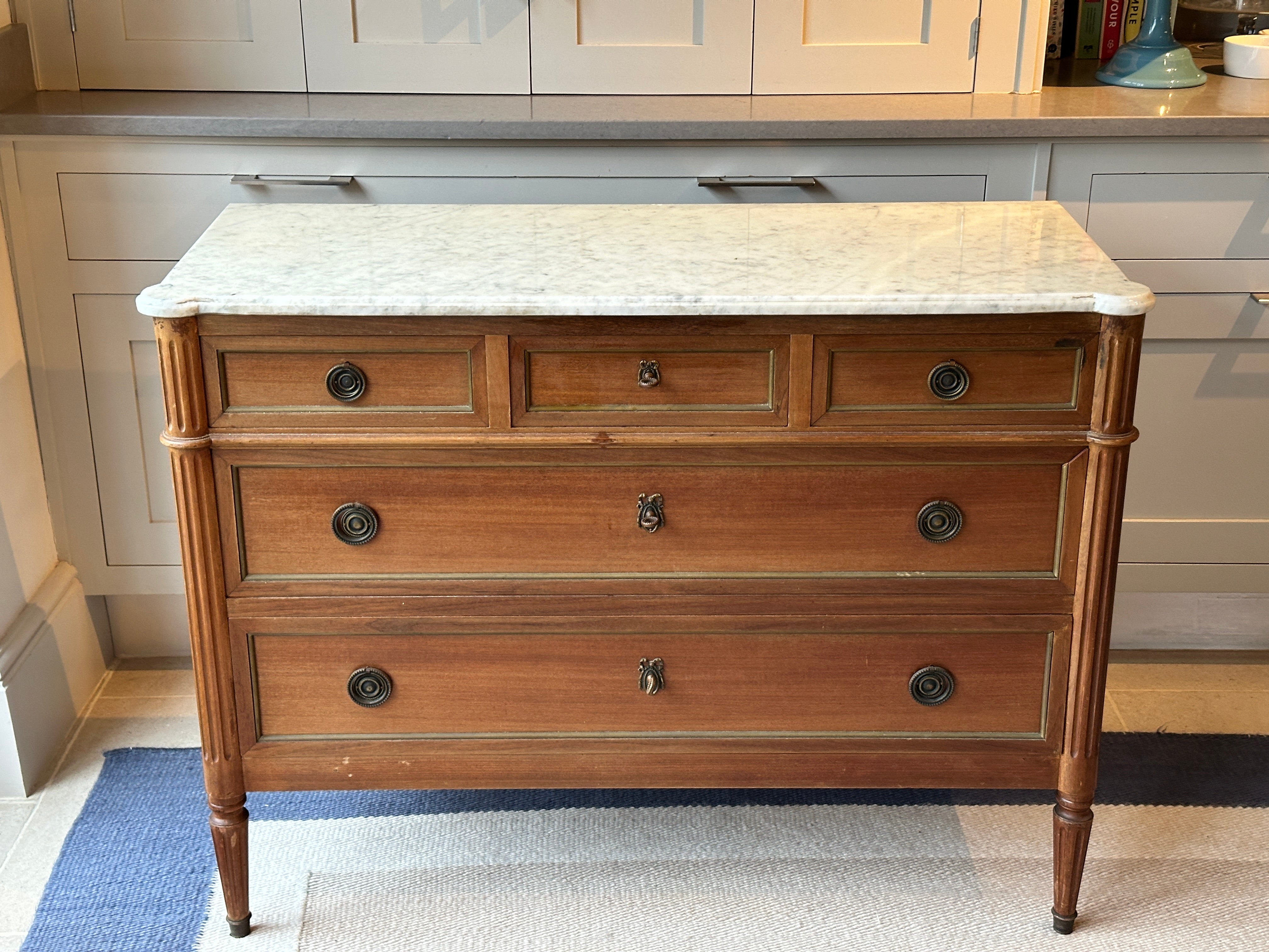 Small White Marble Topped Commode