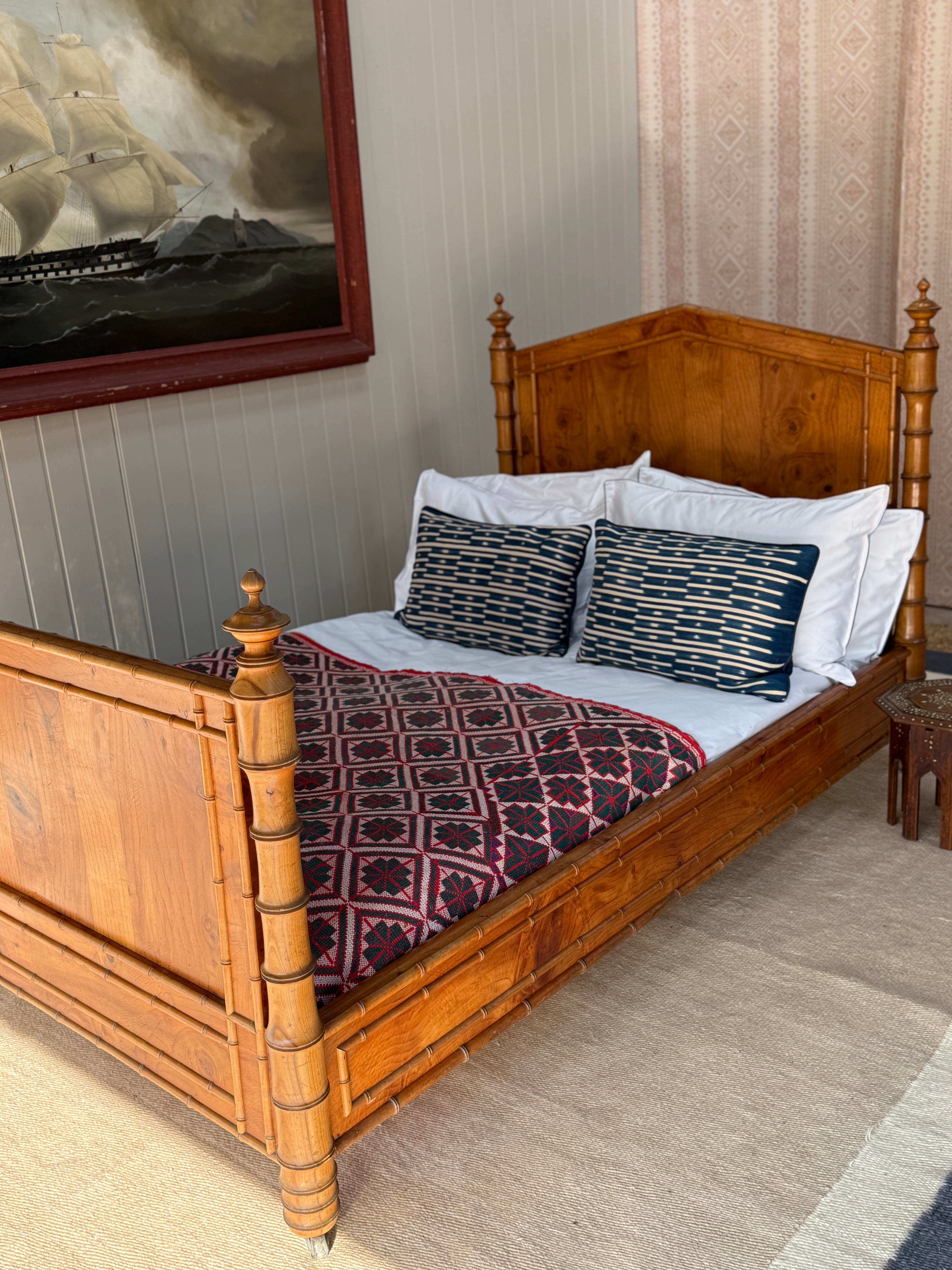 Large Single/ Small Double Faux Bamboo Bed