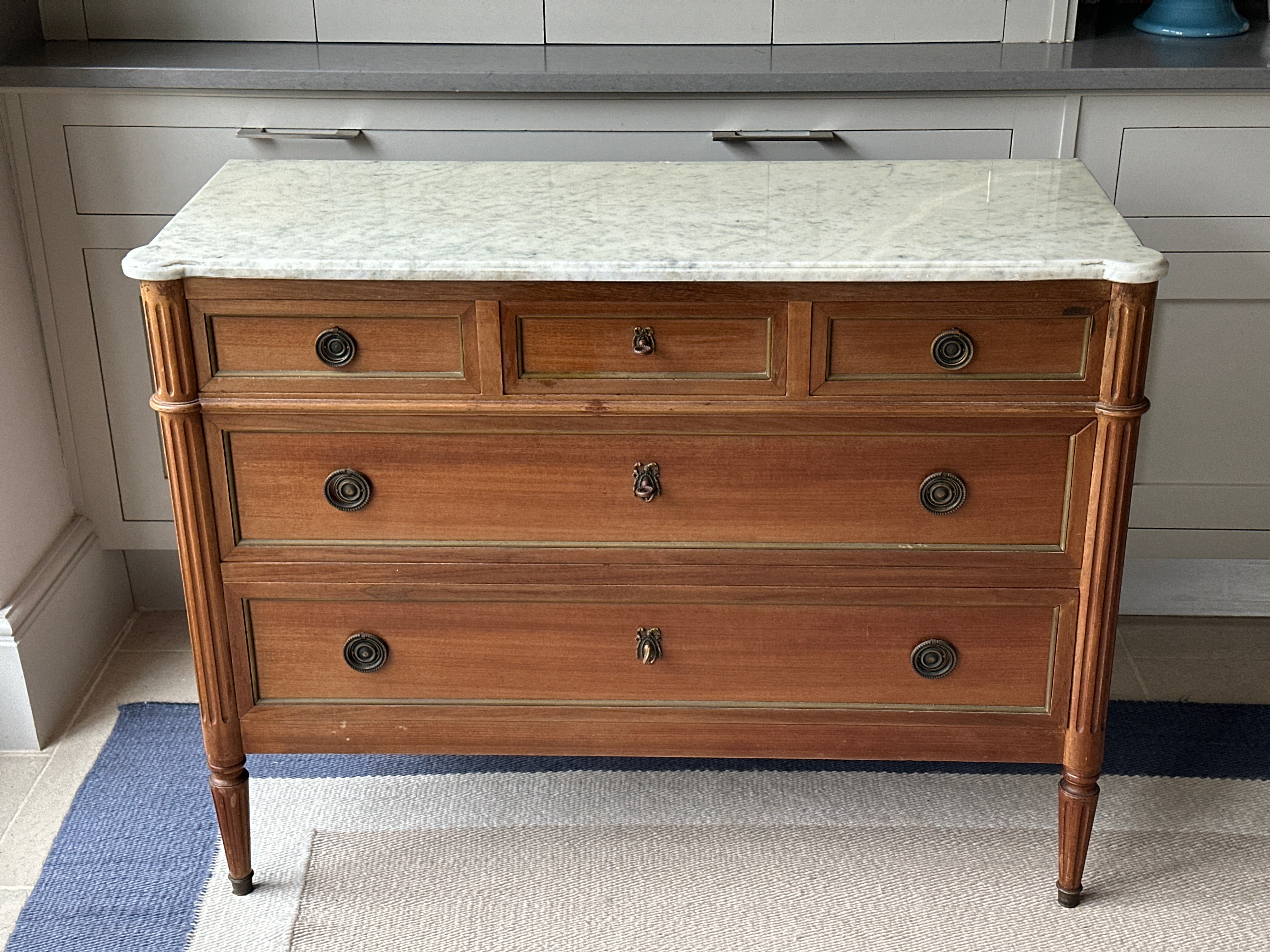 Small White Marble Topped Commode