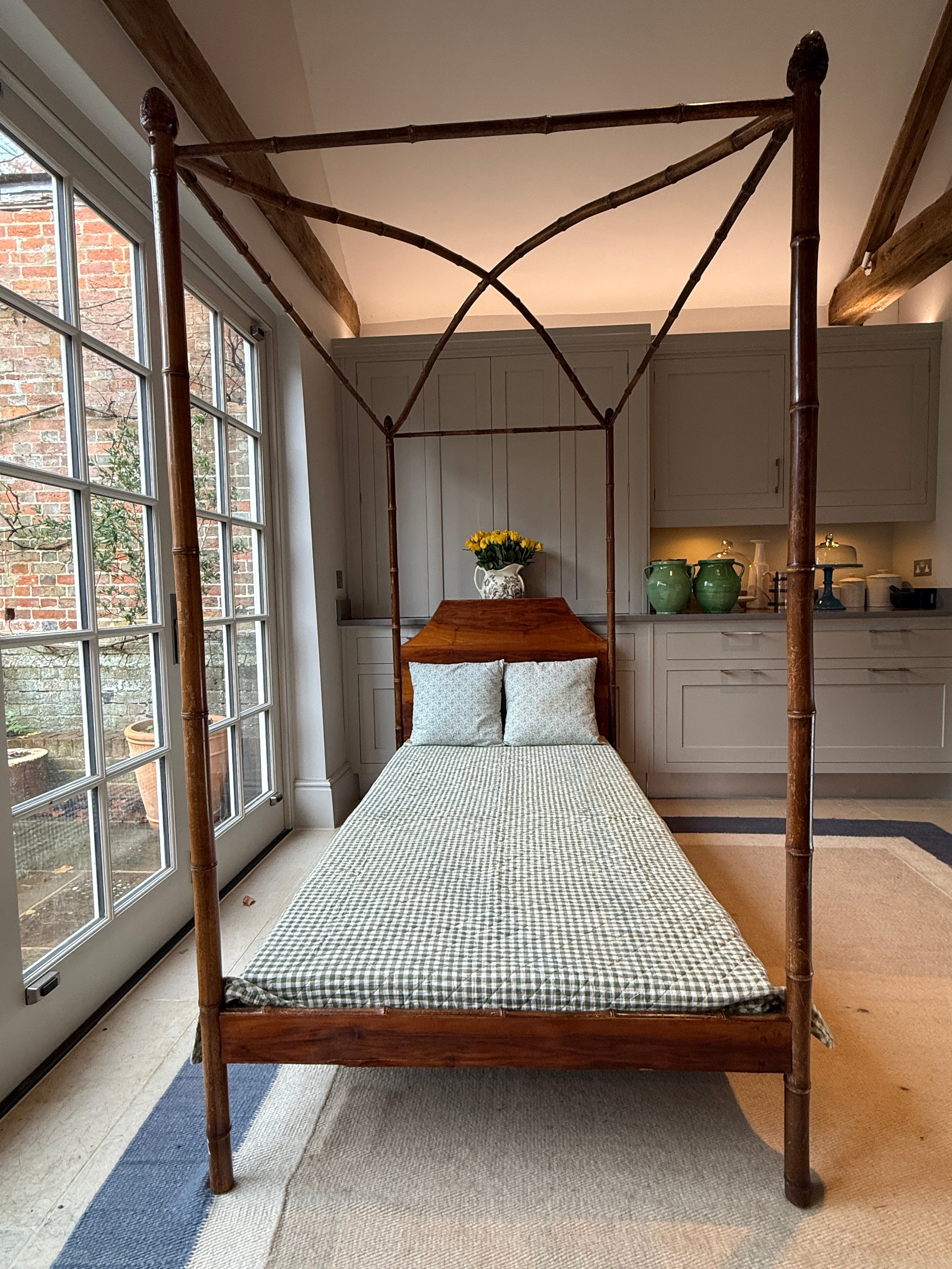 Faux Bamboo Bed with Canapé