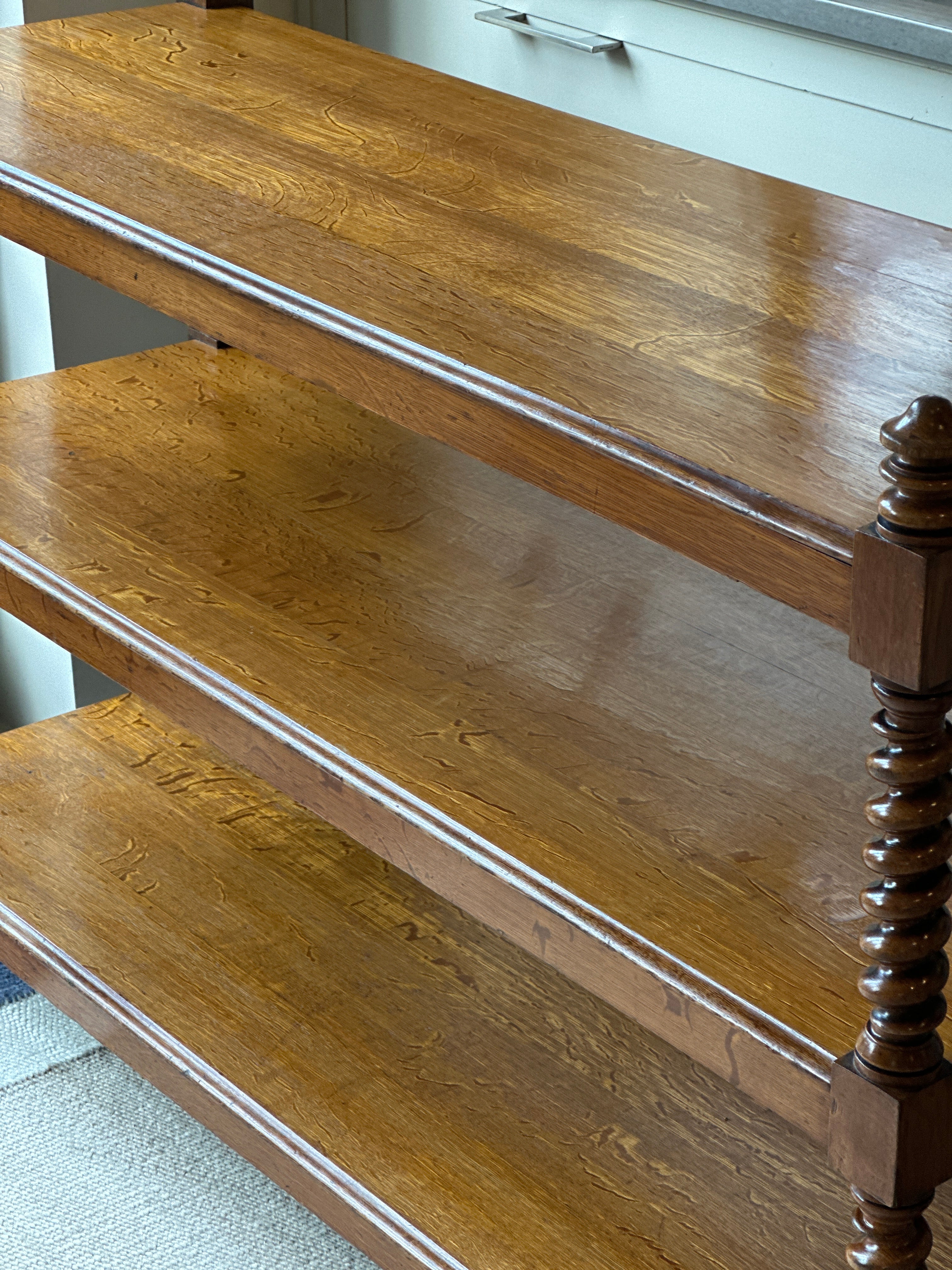 Amazing English Oak Buffet on Brass Castors