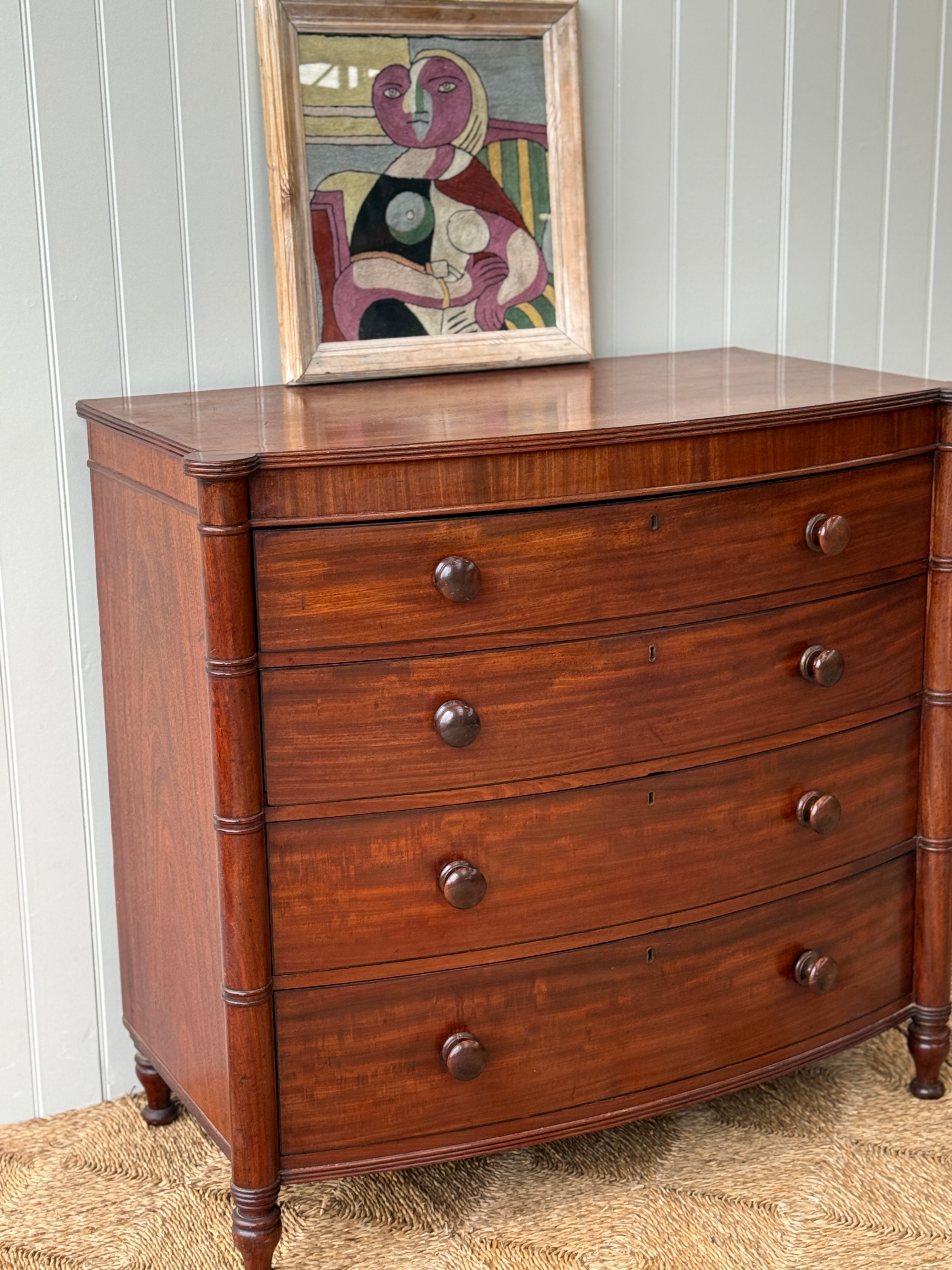 Scottish Mahogany Bow Fronted Chest of Drawers