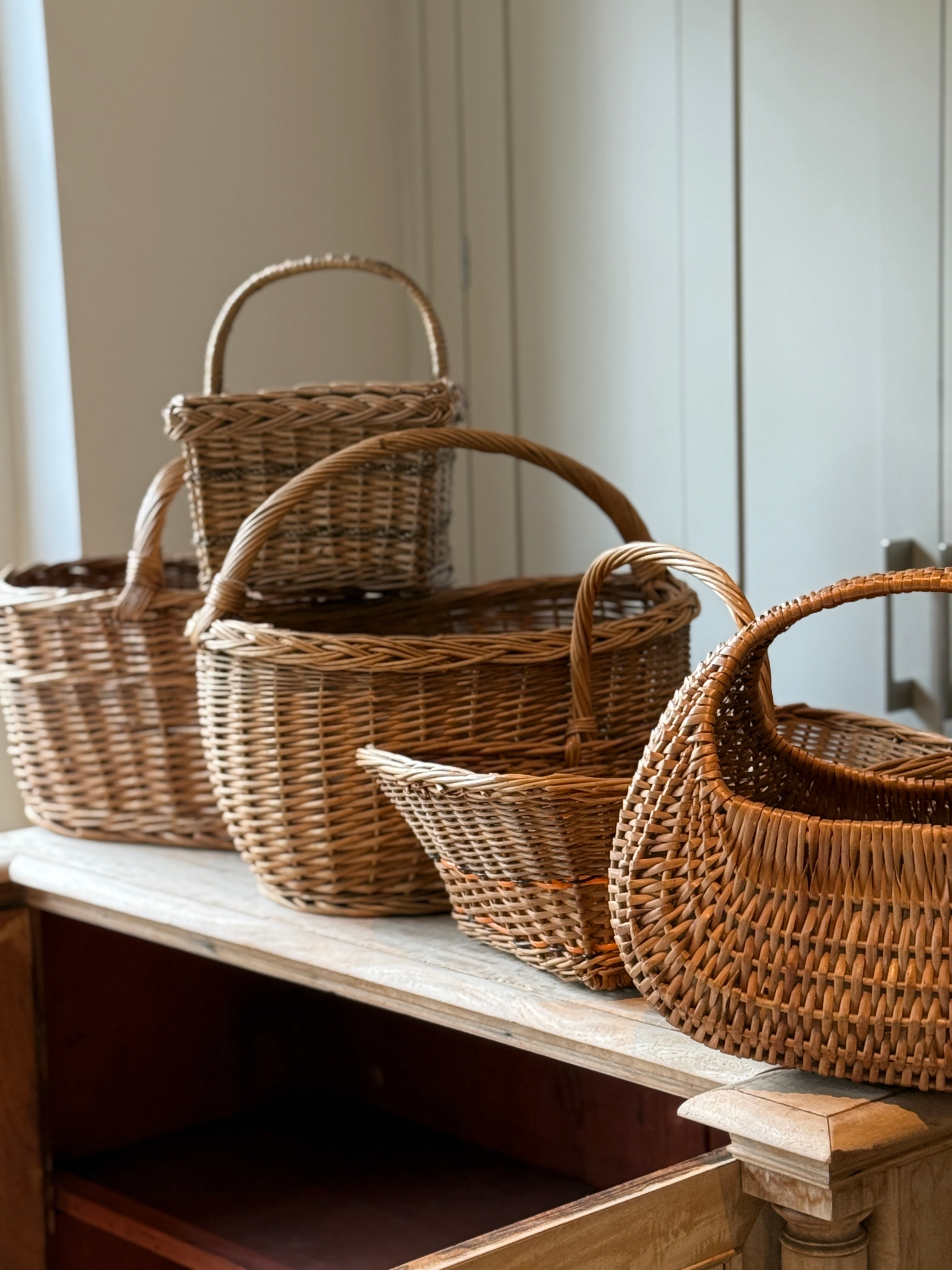 Small Wicker Basket with Rope Accents