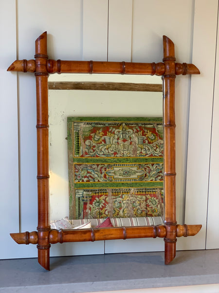 Large French Faux Bamboo Mirror