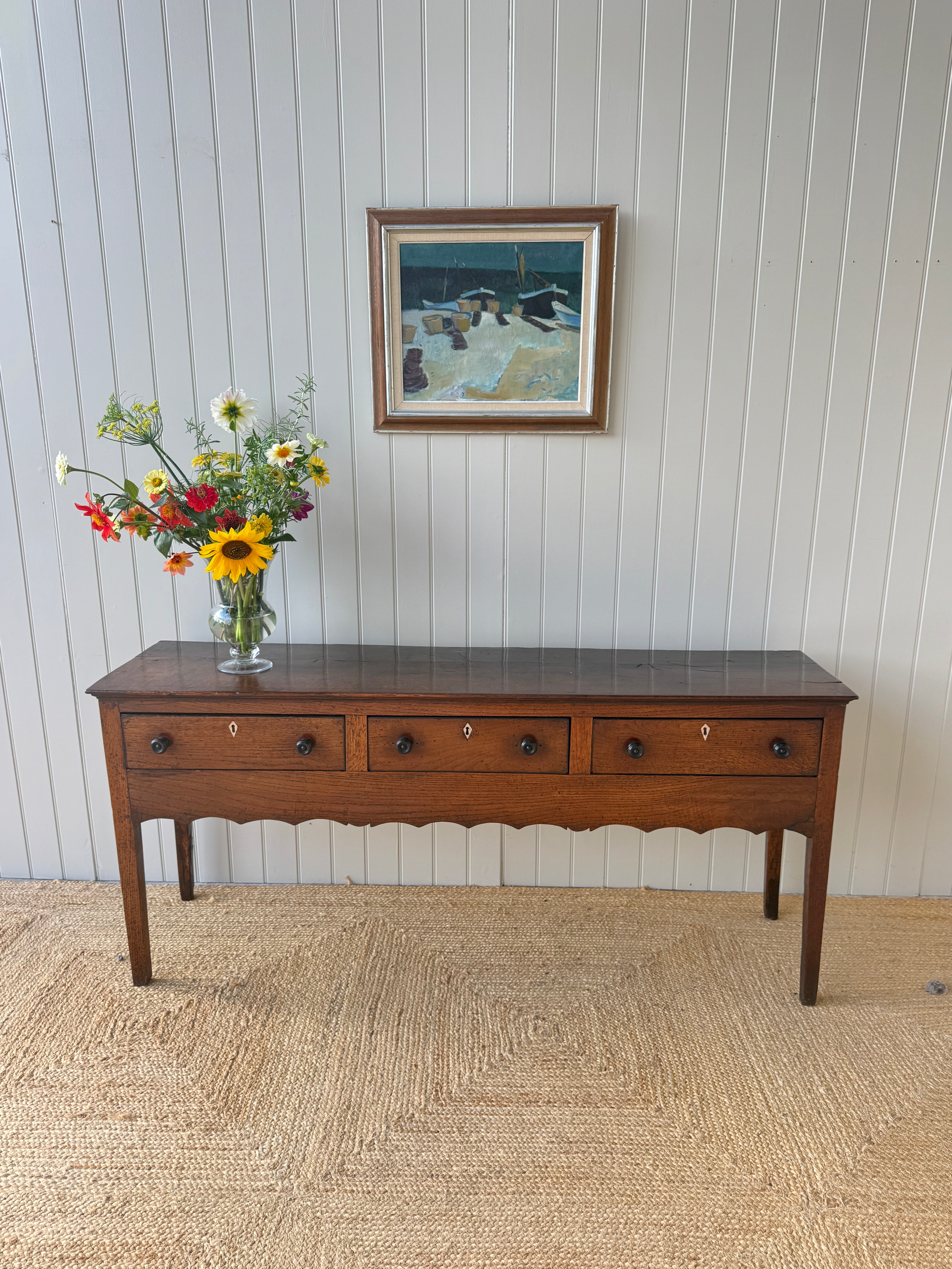 George III Oak Dresser Base, Circa 1780-1800