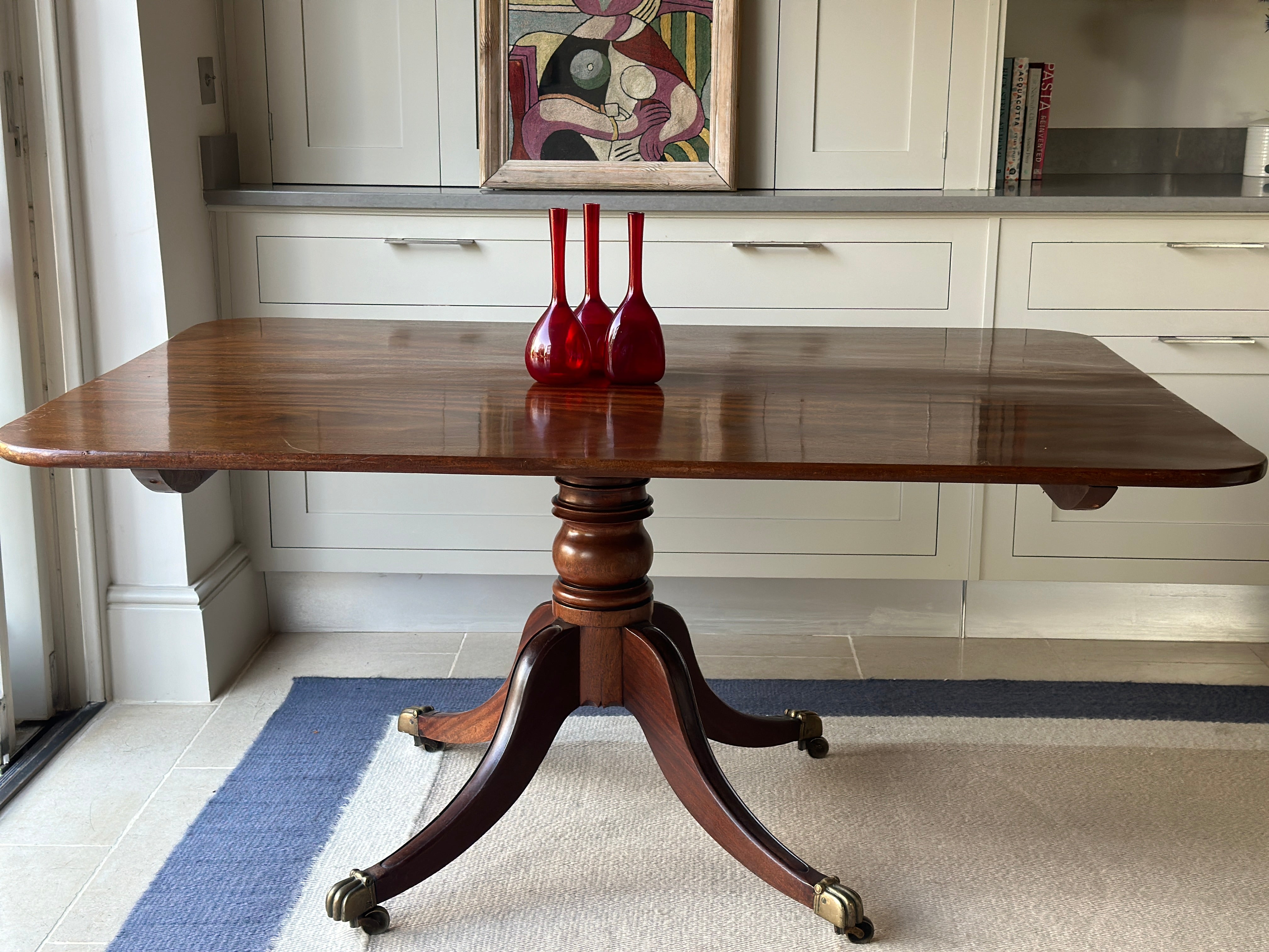 Large Regency Mahogany Tilt Top Table