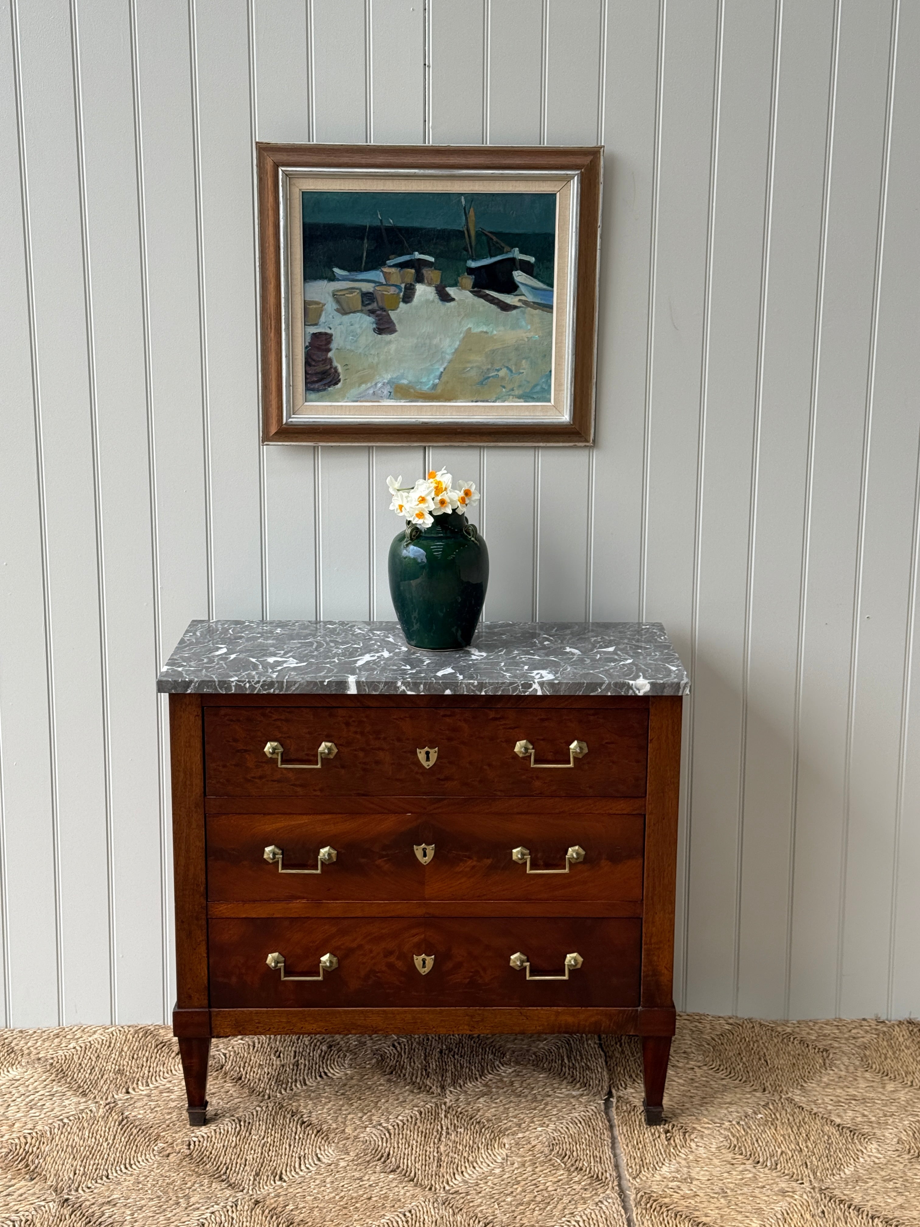 Small Empire Commode with Dappled Grey Marble Top