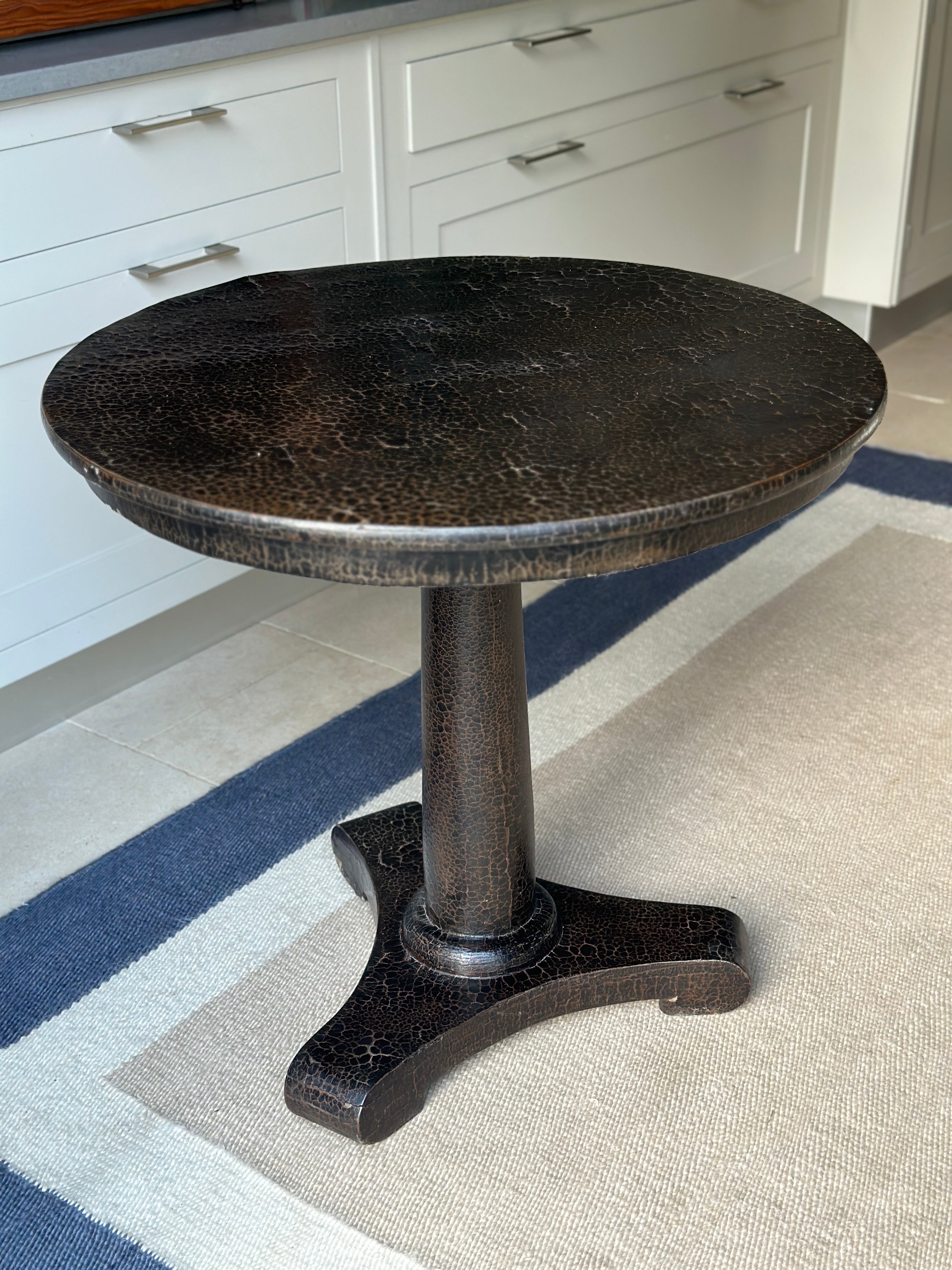 Vintage Leather Clad Pedestal Table