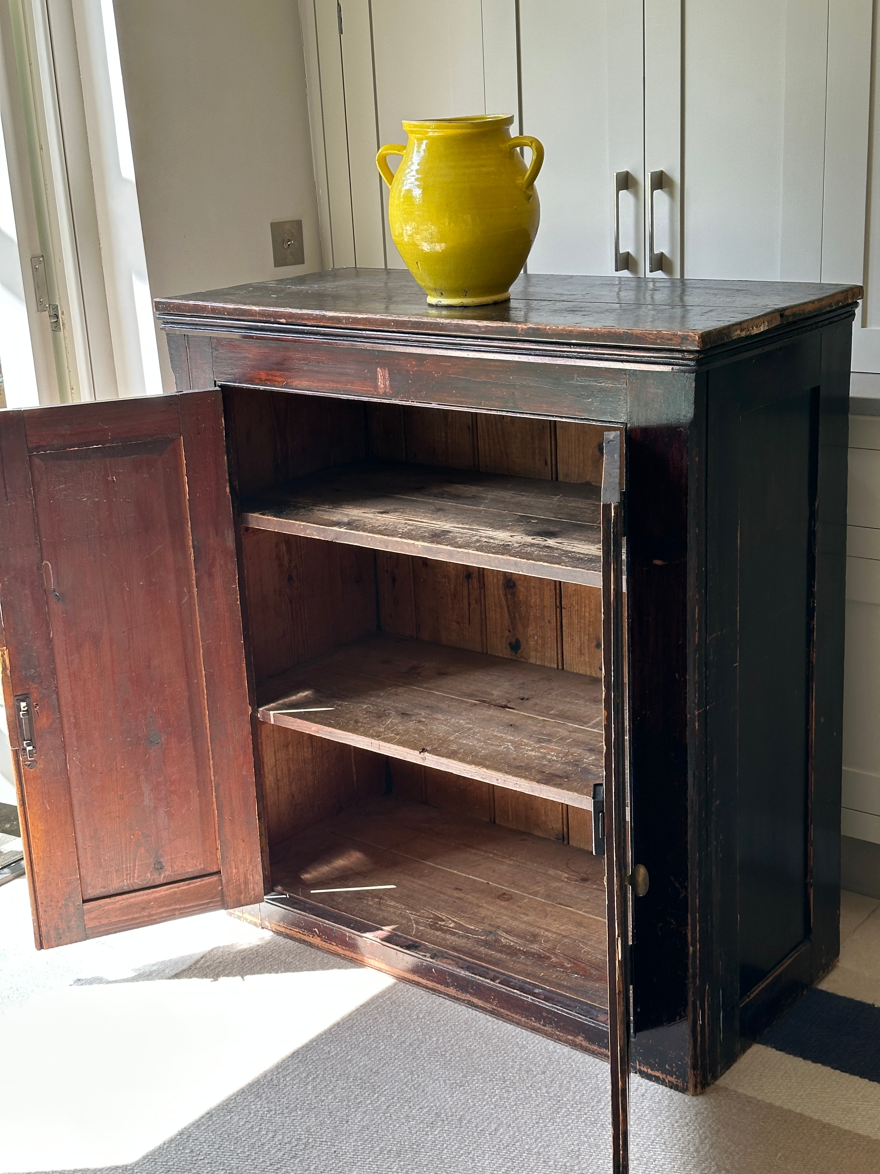 Antique Pine Cupboard with Glazed Painted Finish