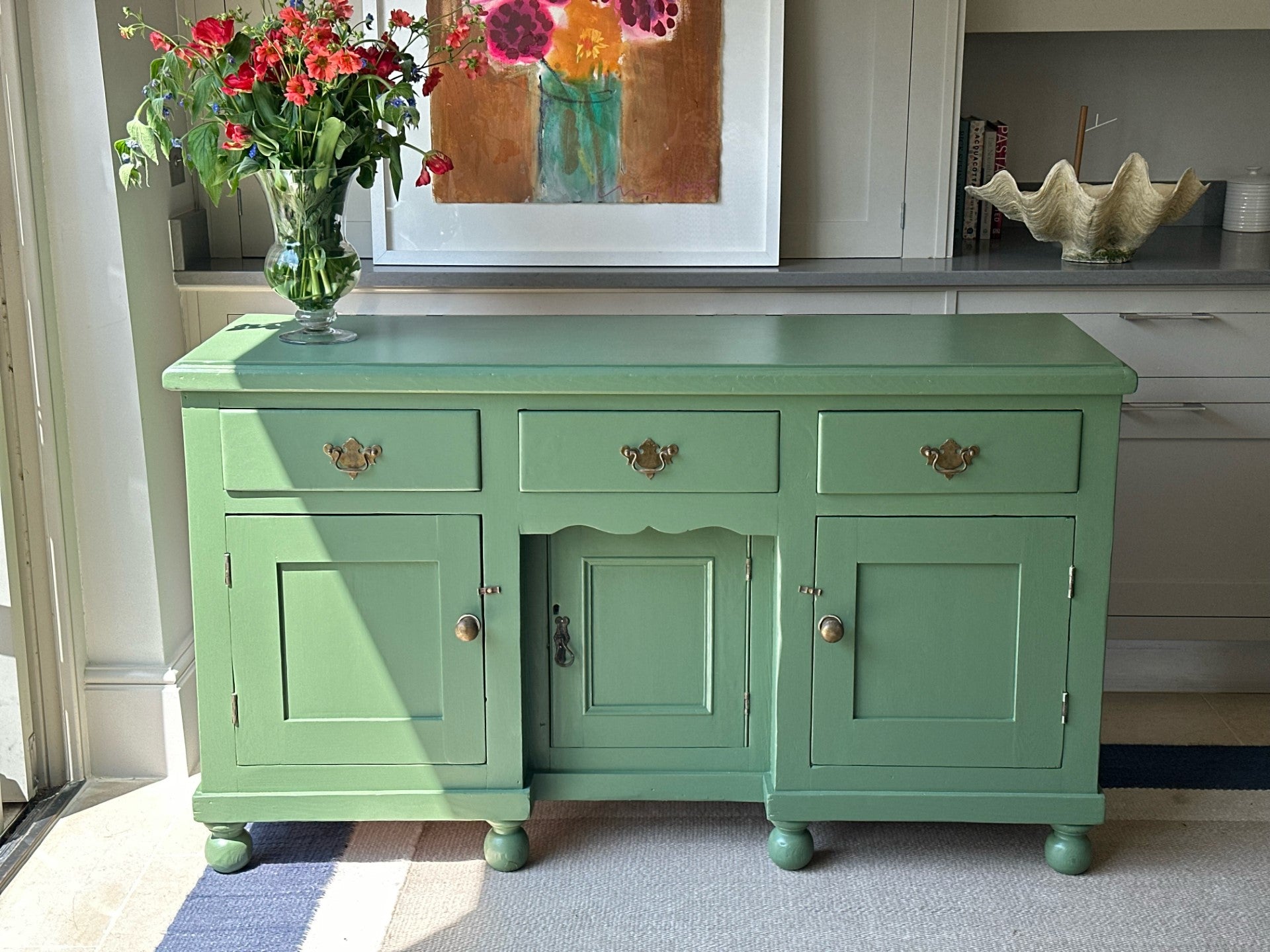 Painted Pine Dresser In Calke Green