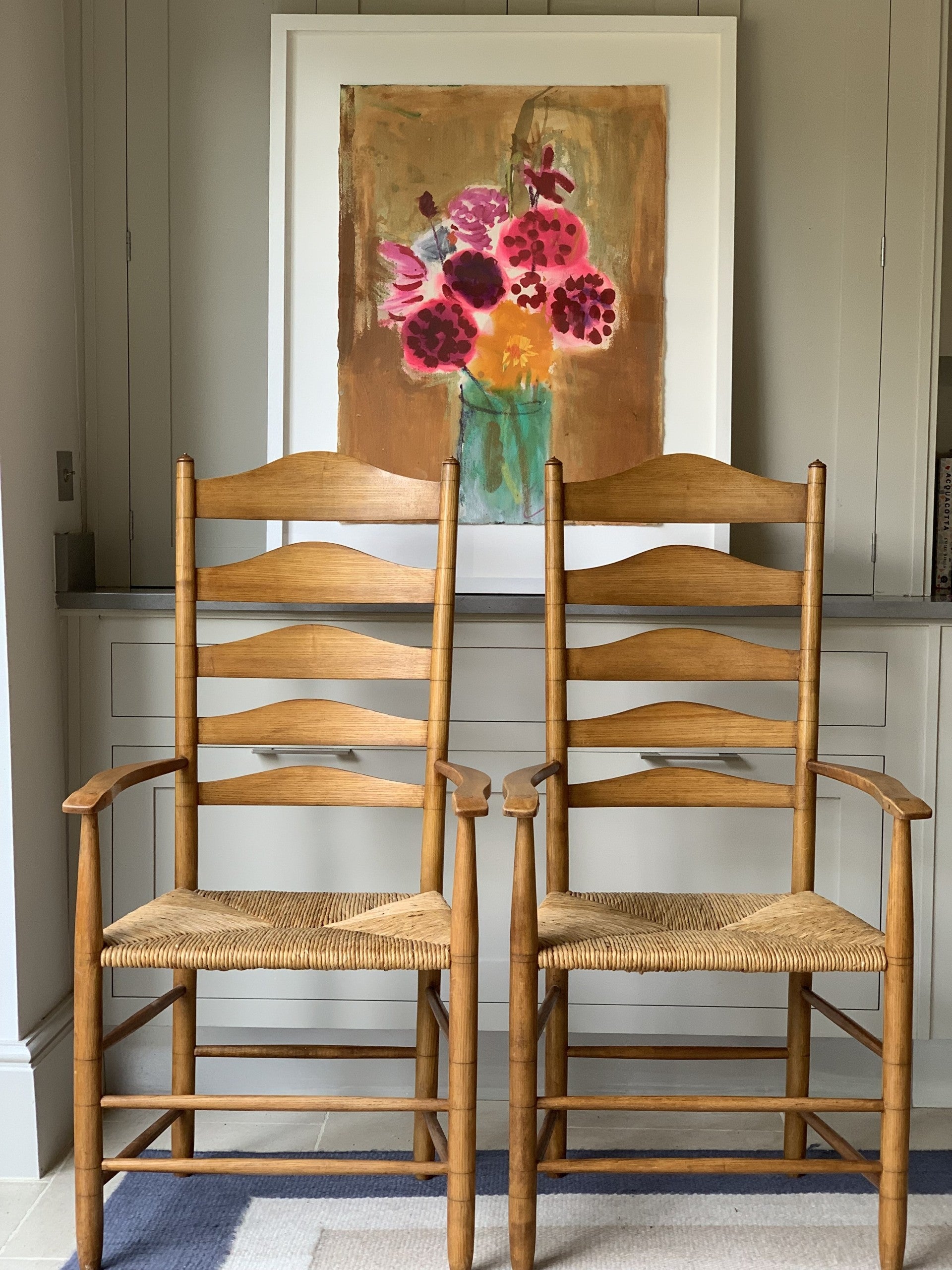 An Amazing Set of 6 Ernest Gimson Cotswold School Ladder Back Chairs