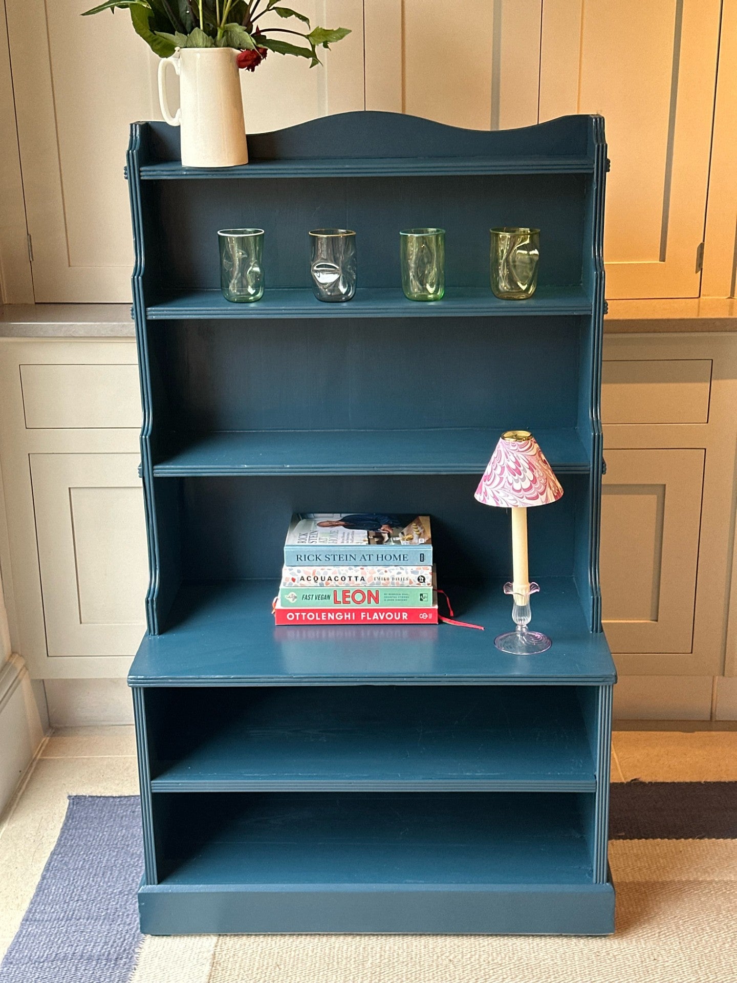 Waterfall Shelves Painted in FB Hague Blue