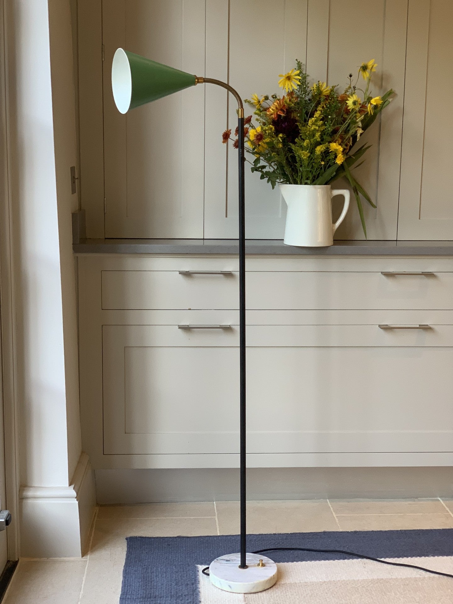 Italian Stilux 1950's Floor Lamps in Green