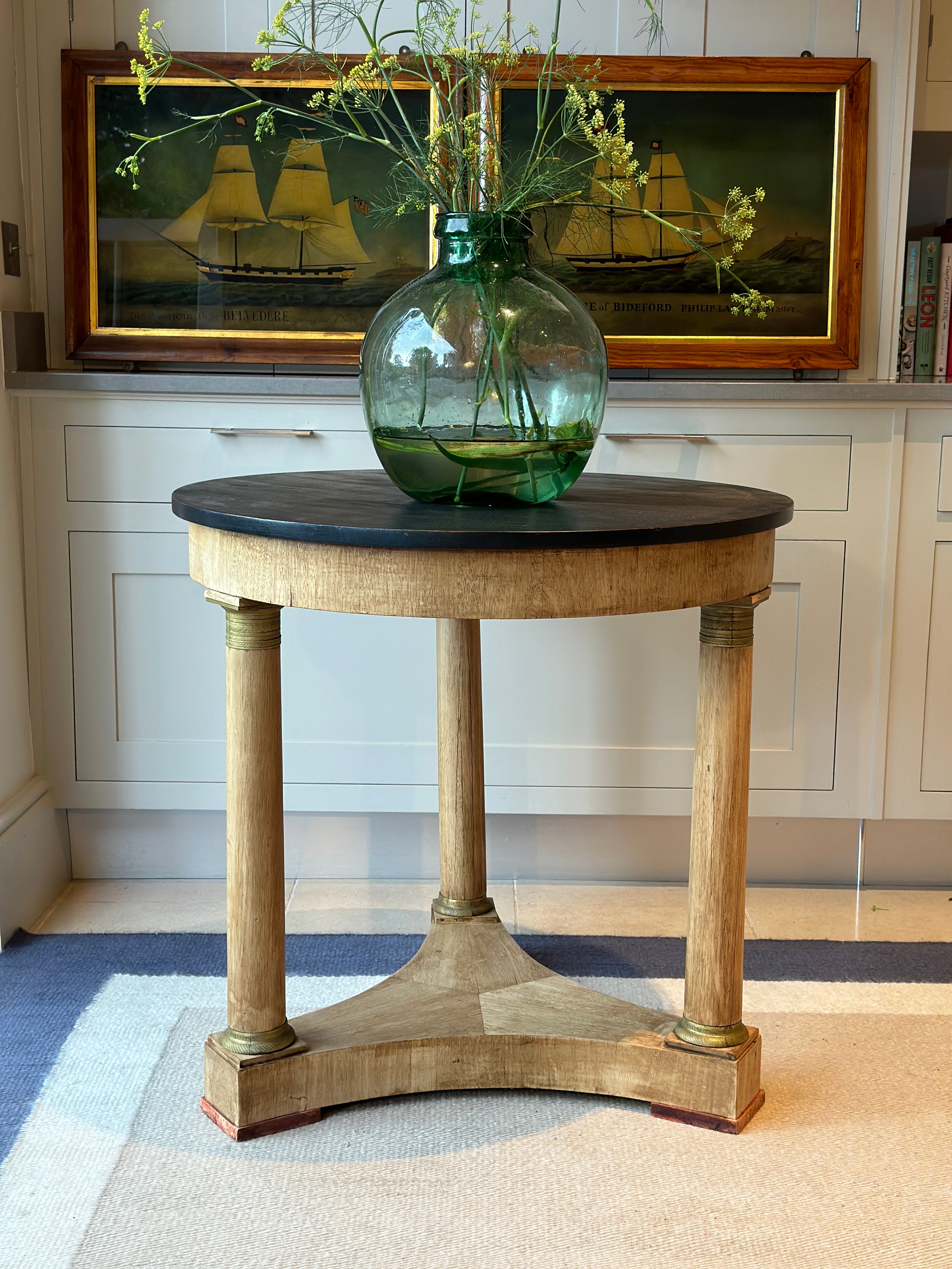 Pale Oak Gueridon with Wooden Top