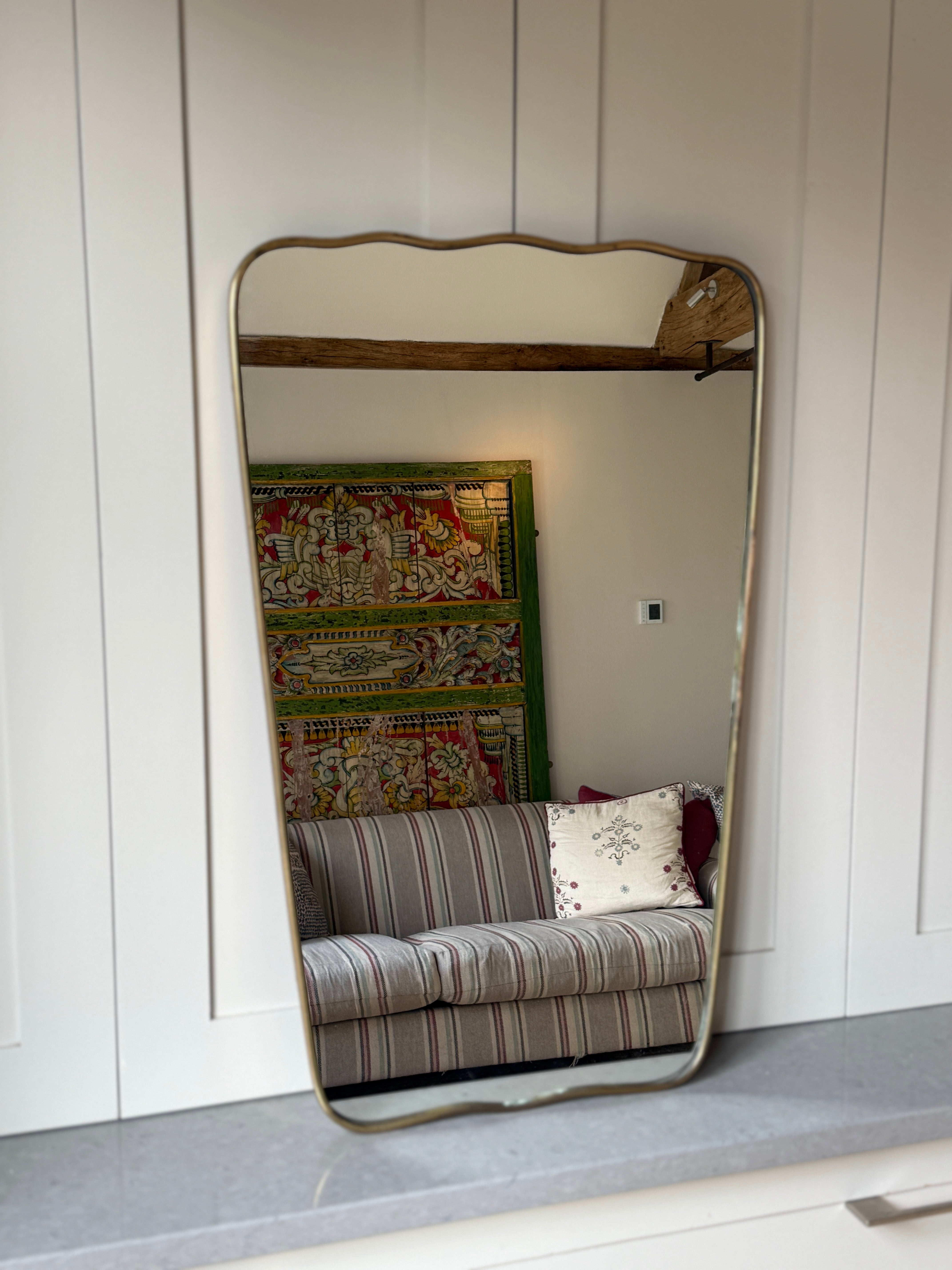 Italian Brass Gio Ponti Shield Mirror