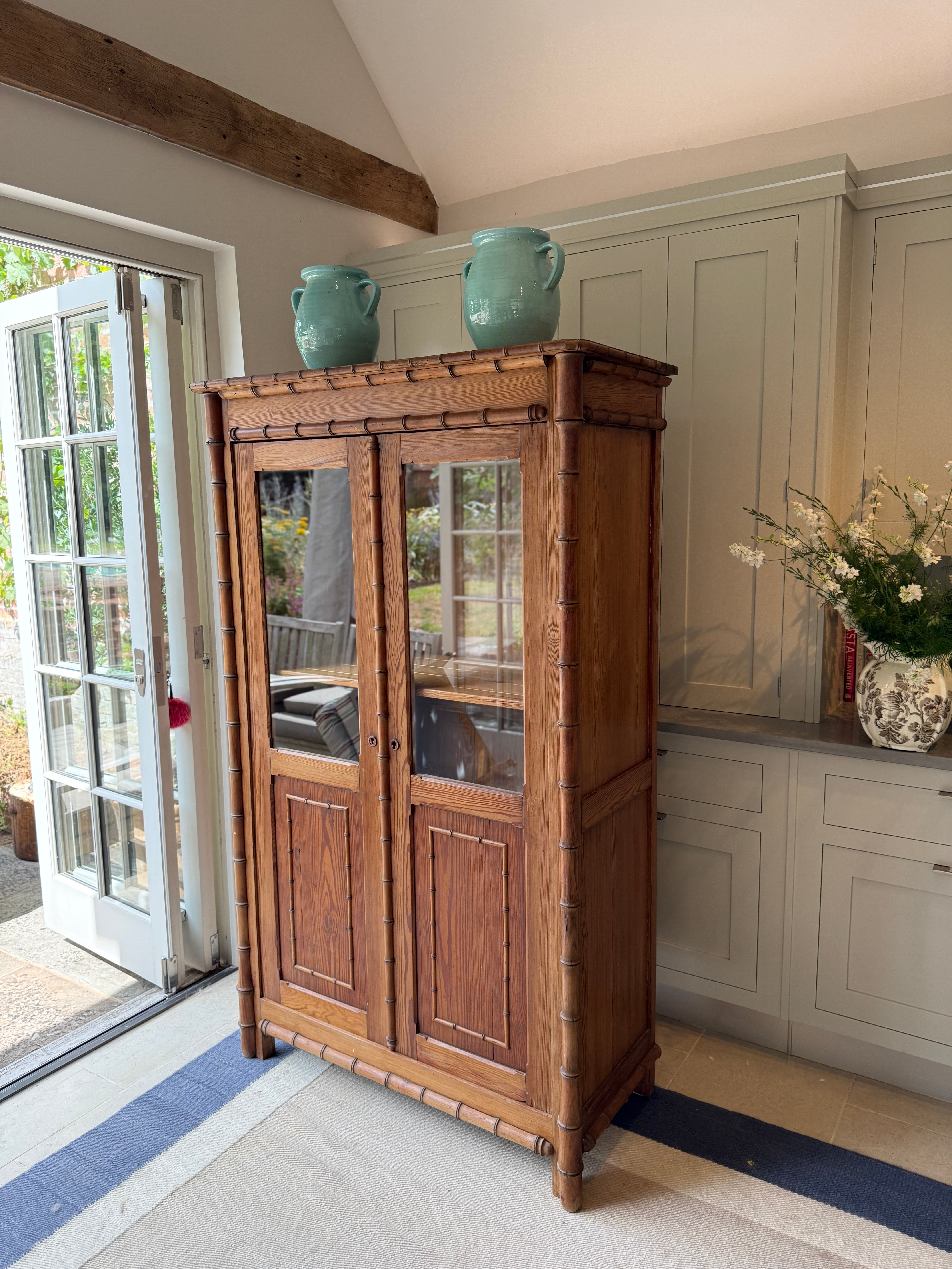 French Faux Bamboo Armoire