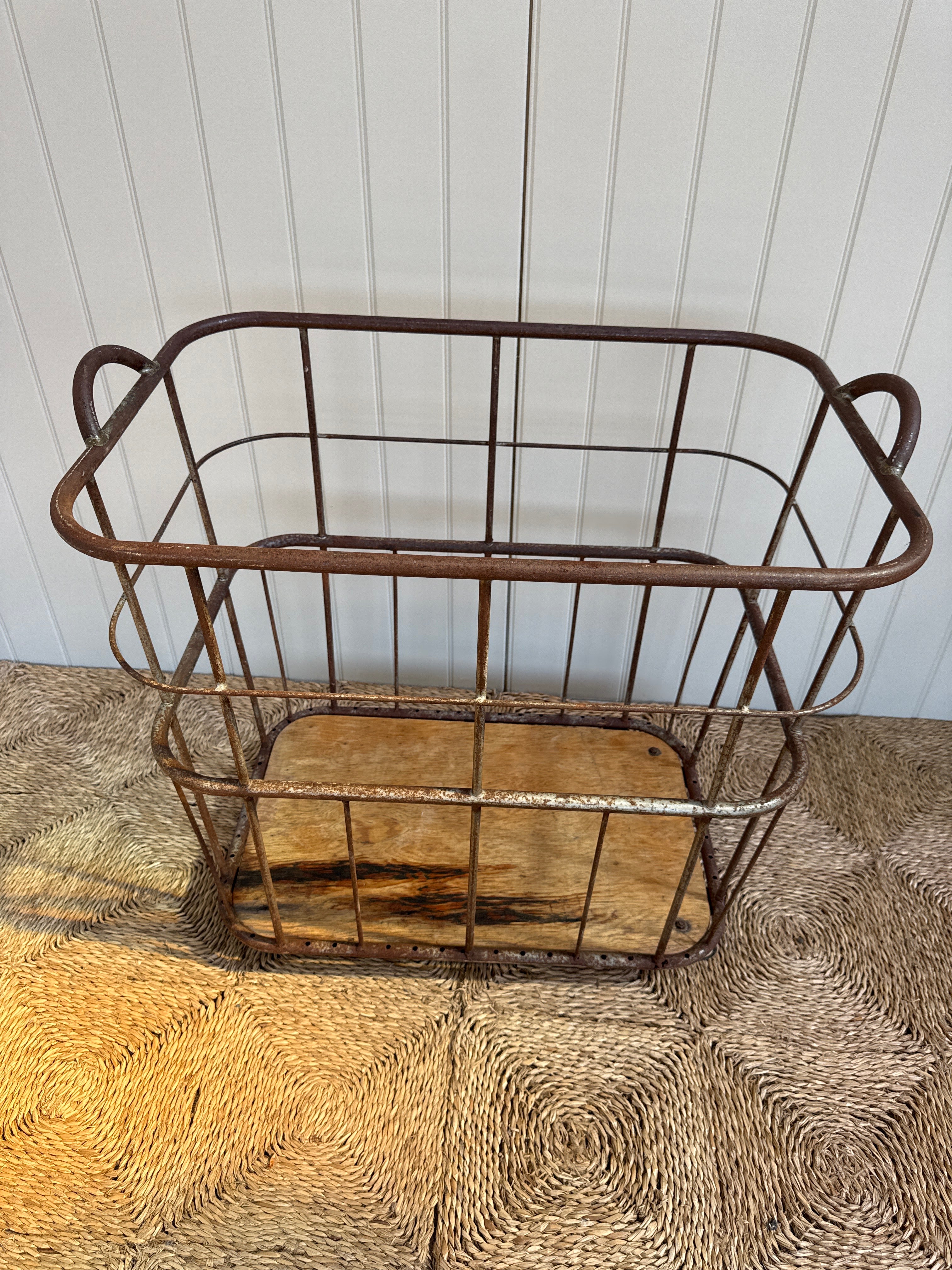 French Metal Baguette Trolley with Wooden Base