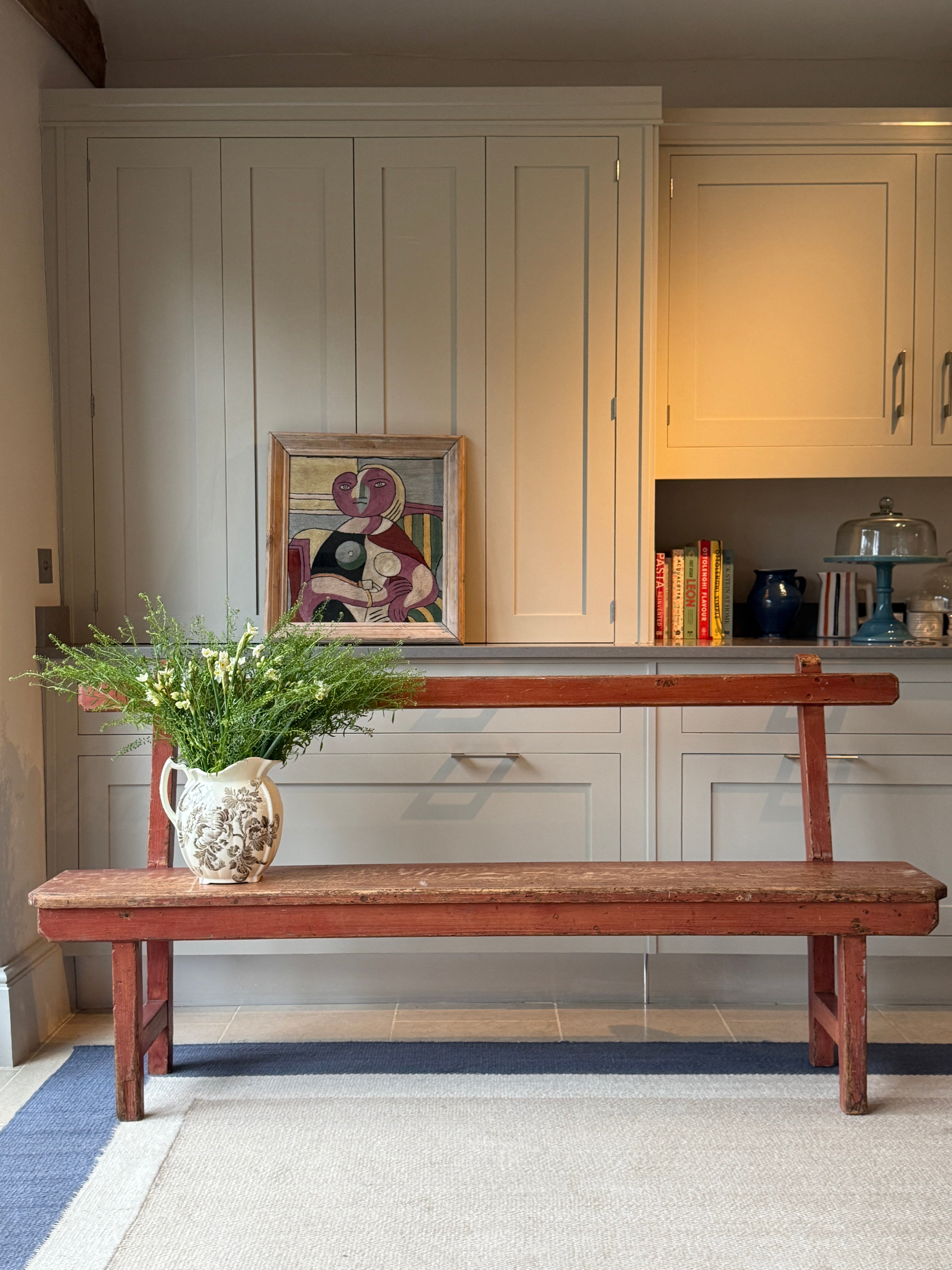 Rustic Red Painted Bench