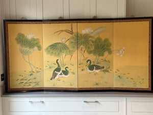 Early 20th Century Japanese Silk Screen