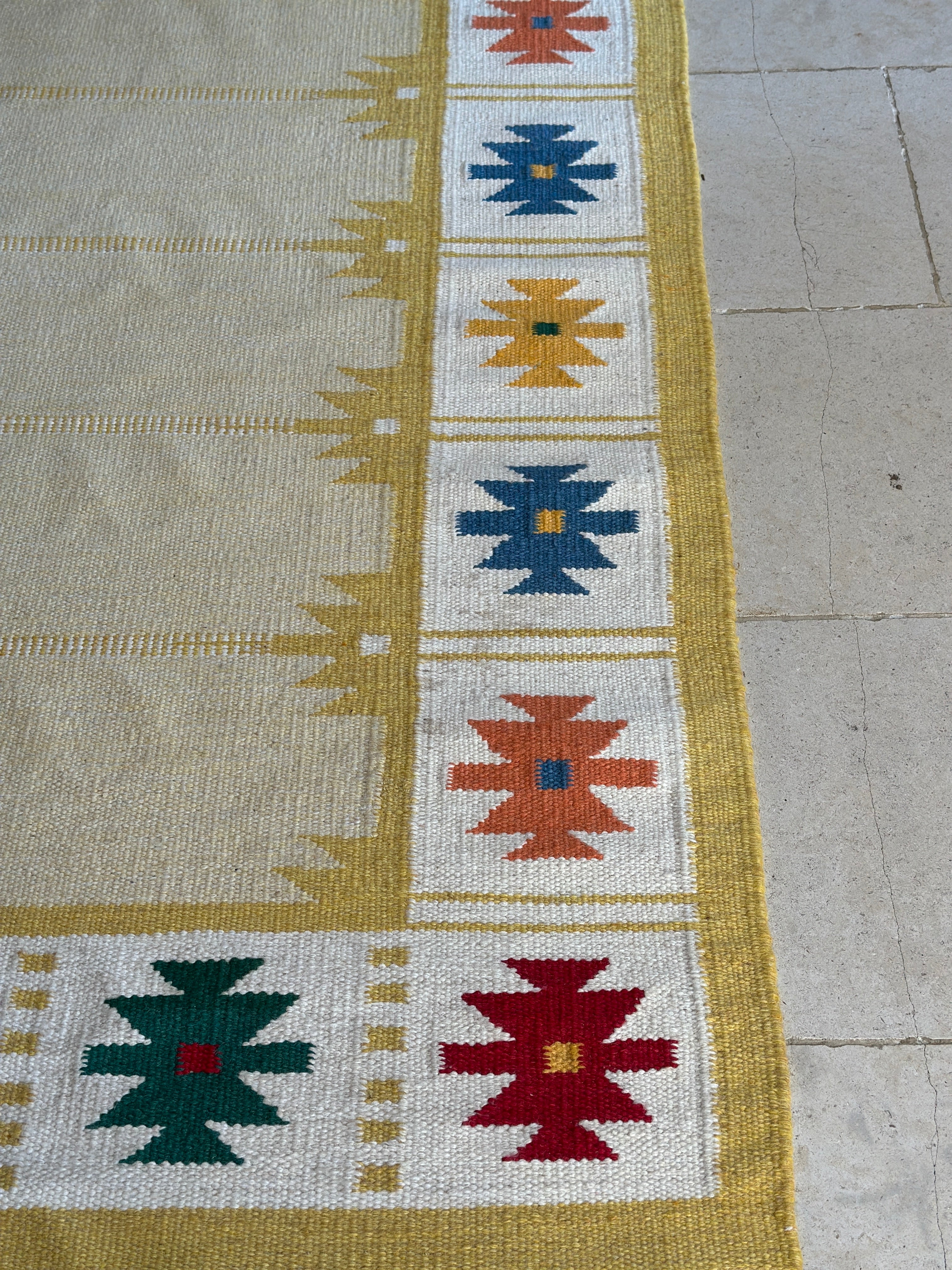 Vintage Swedish Flat weave rug