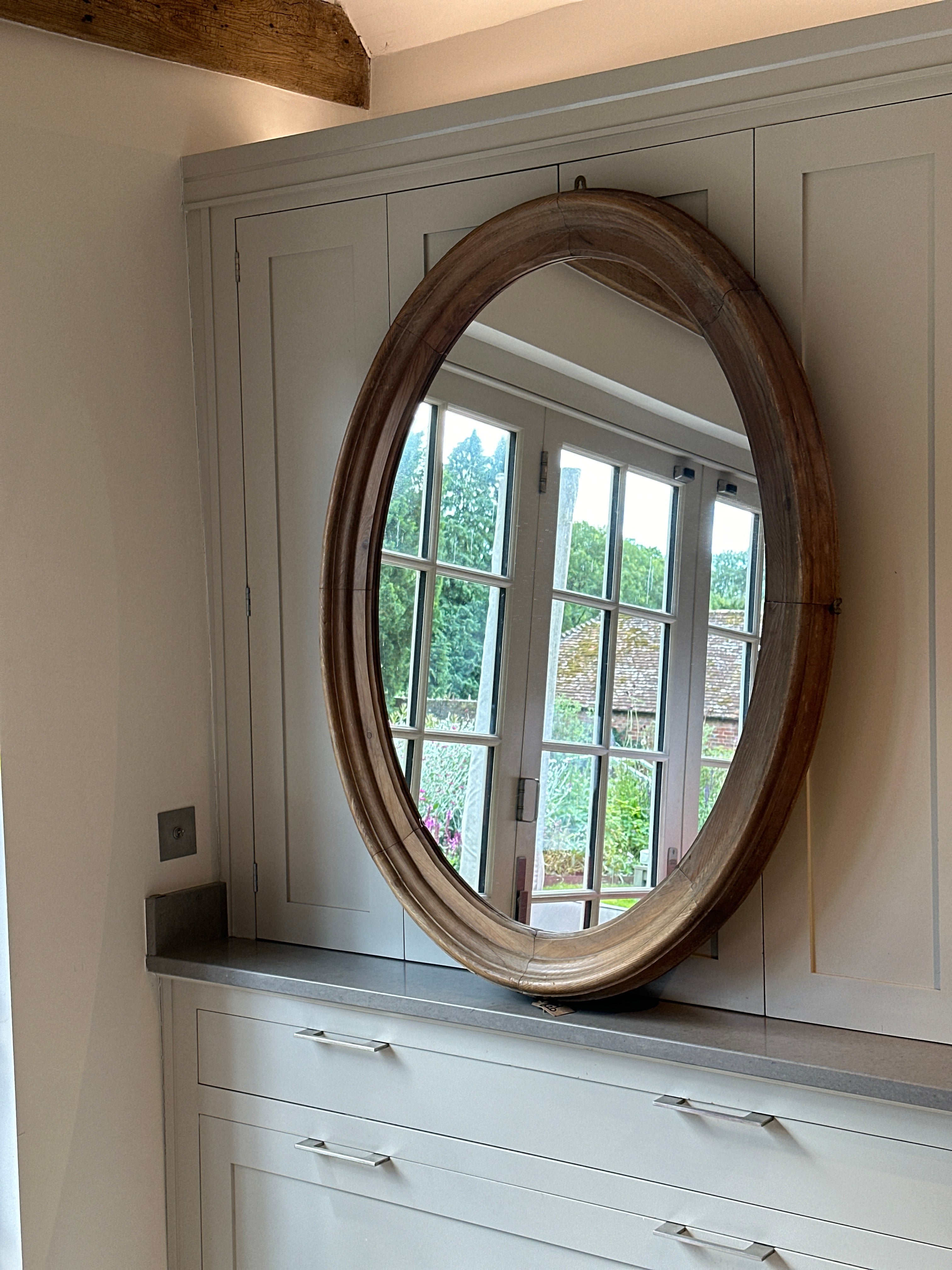 Large Oval Pine Mirror