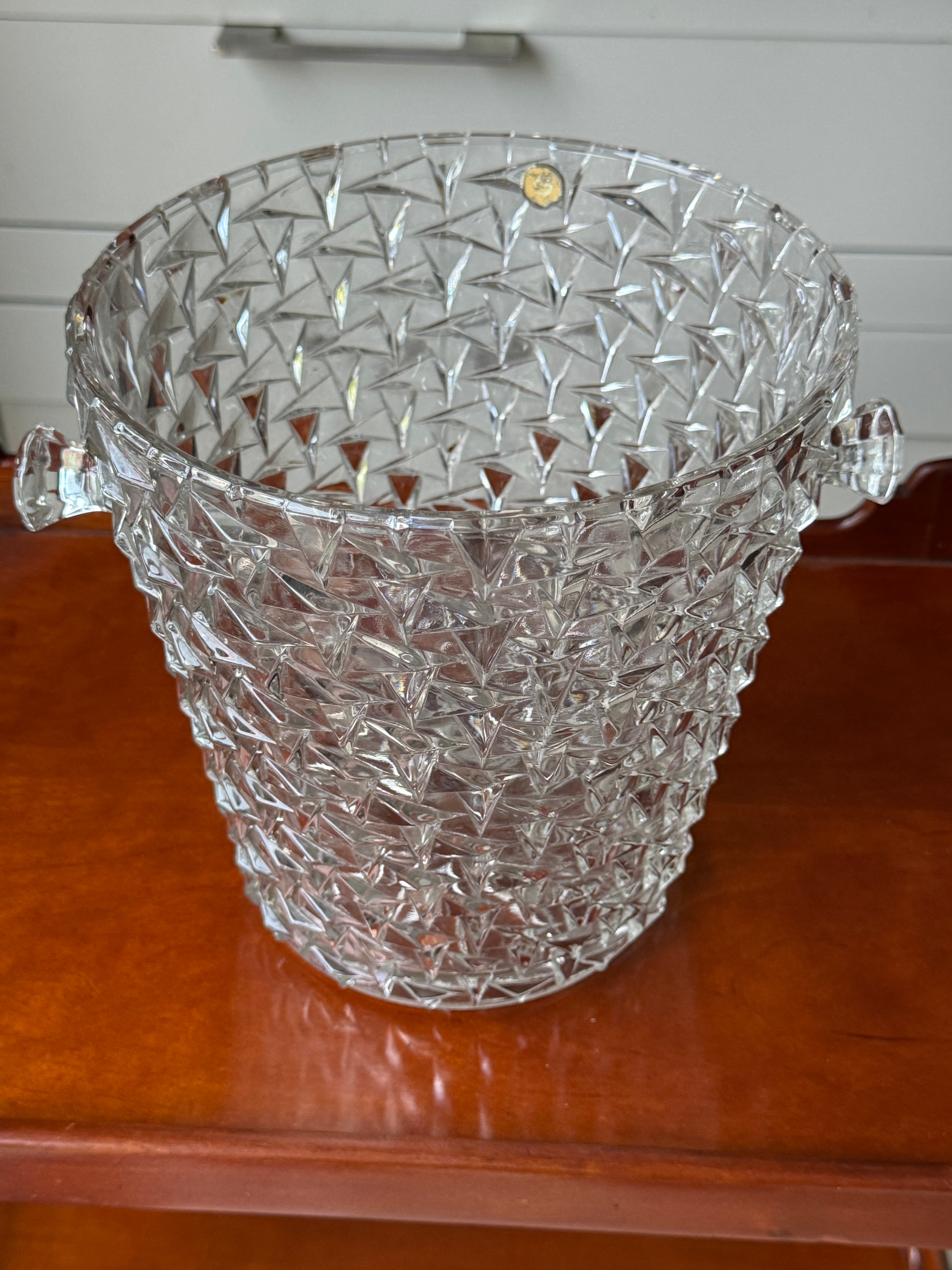 Mid Century French Cut Glass Champagne Bucket