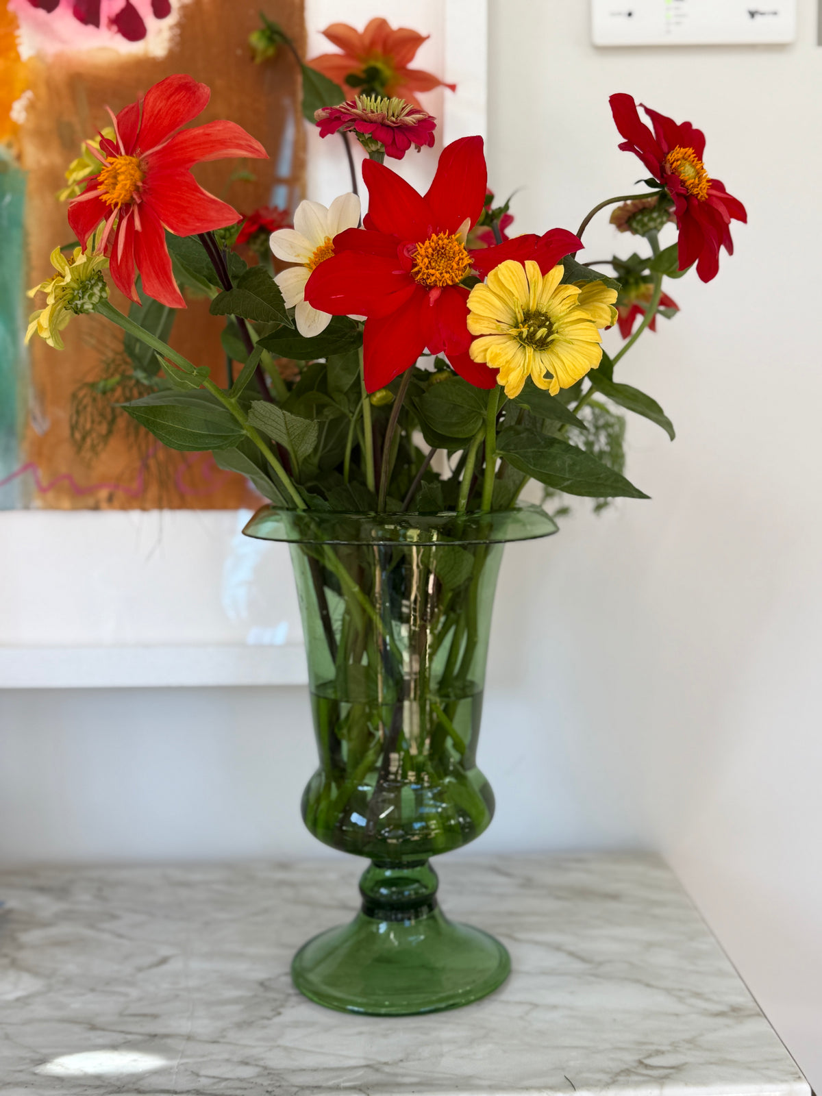 Vintage Green Glass Vase