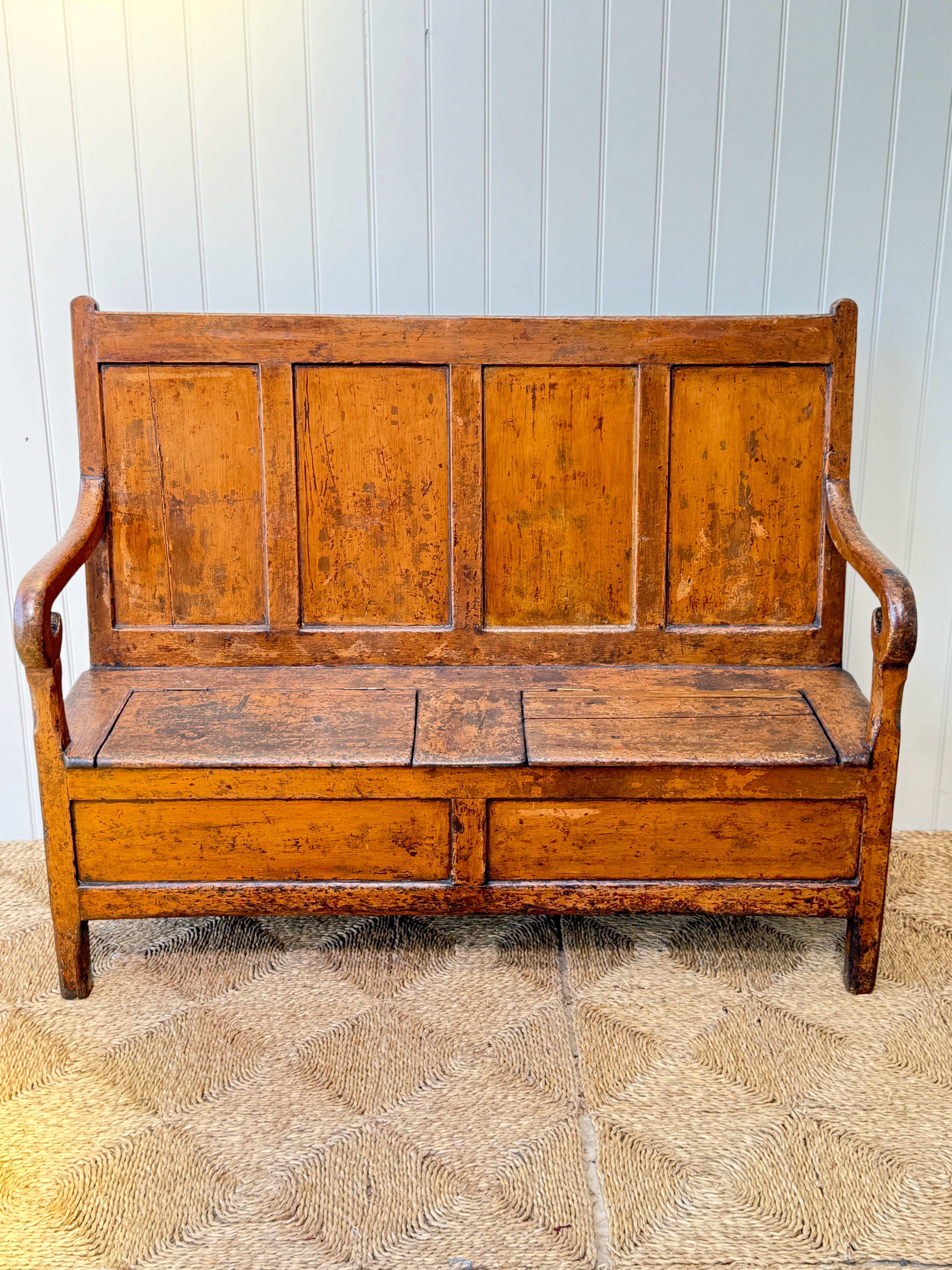 Early 19th Century Irish Painted Settle