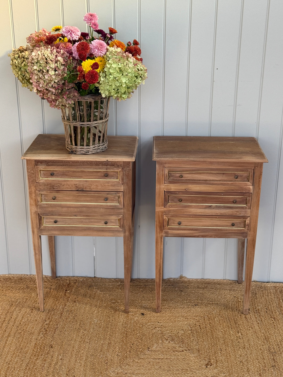 Pair of French Bedsides with 3 Drawers