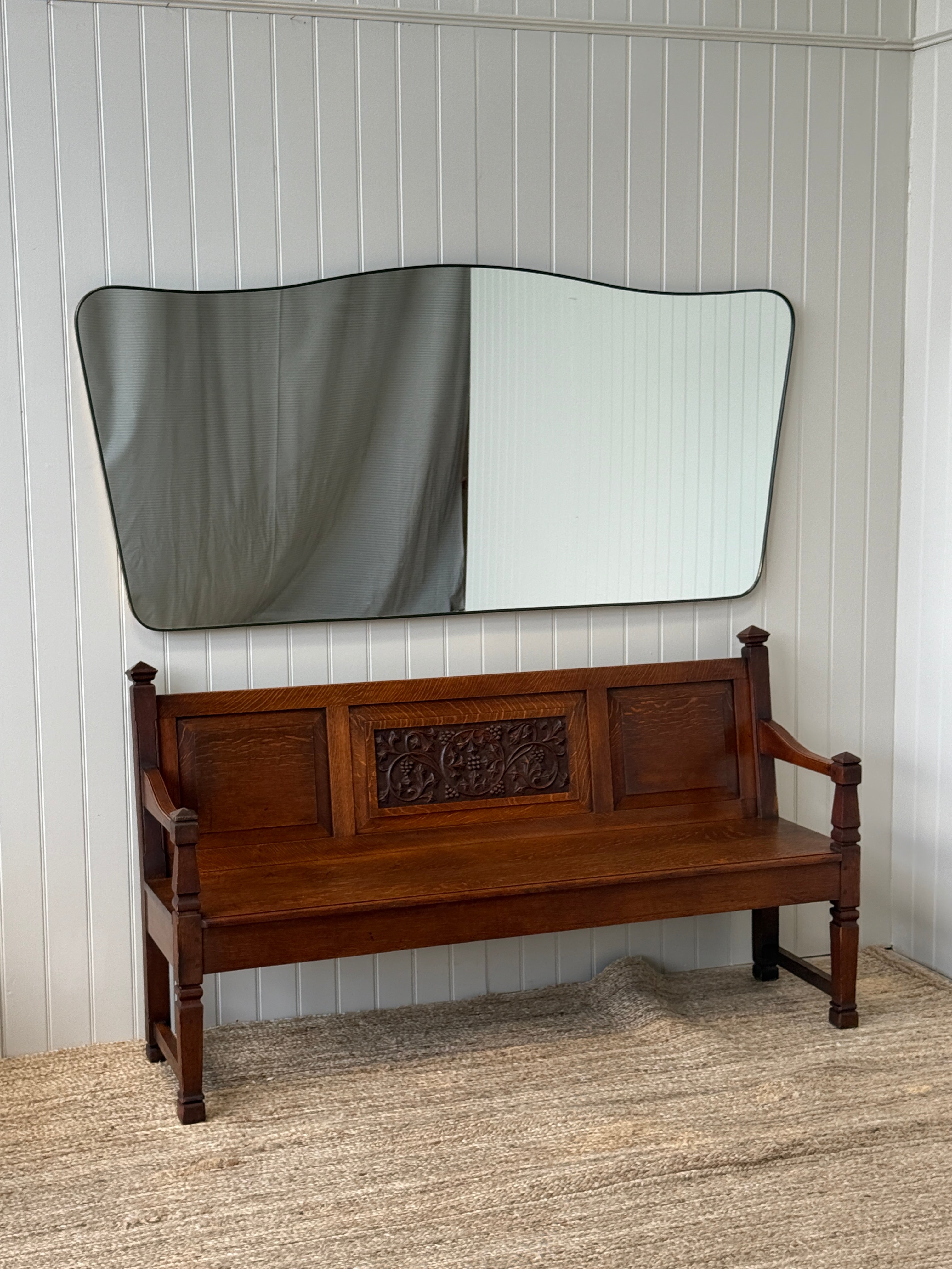 Large Landscape Brass Shield Mirror