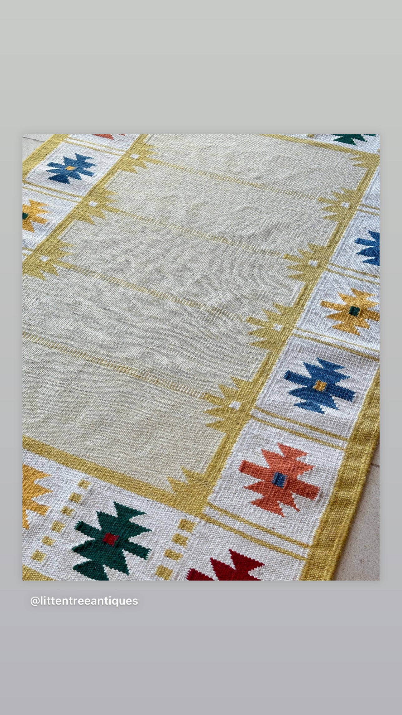 Vintage Swedish Flat weave rug