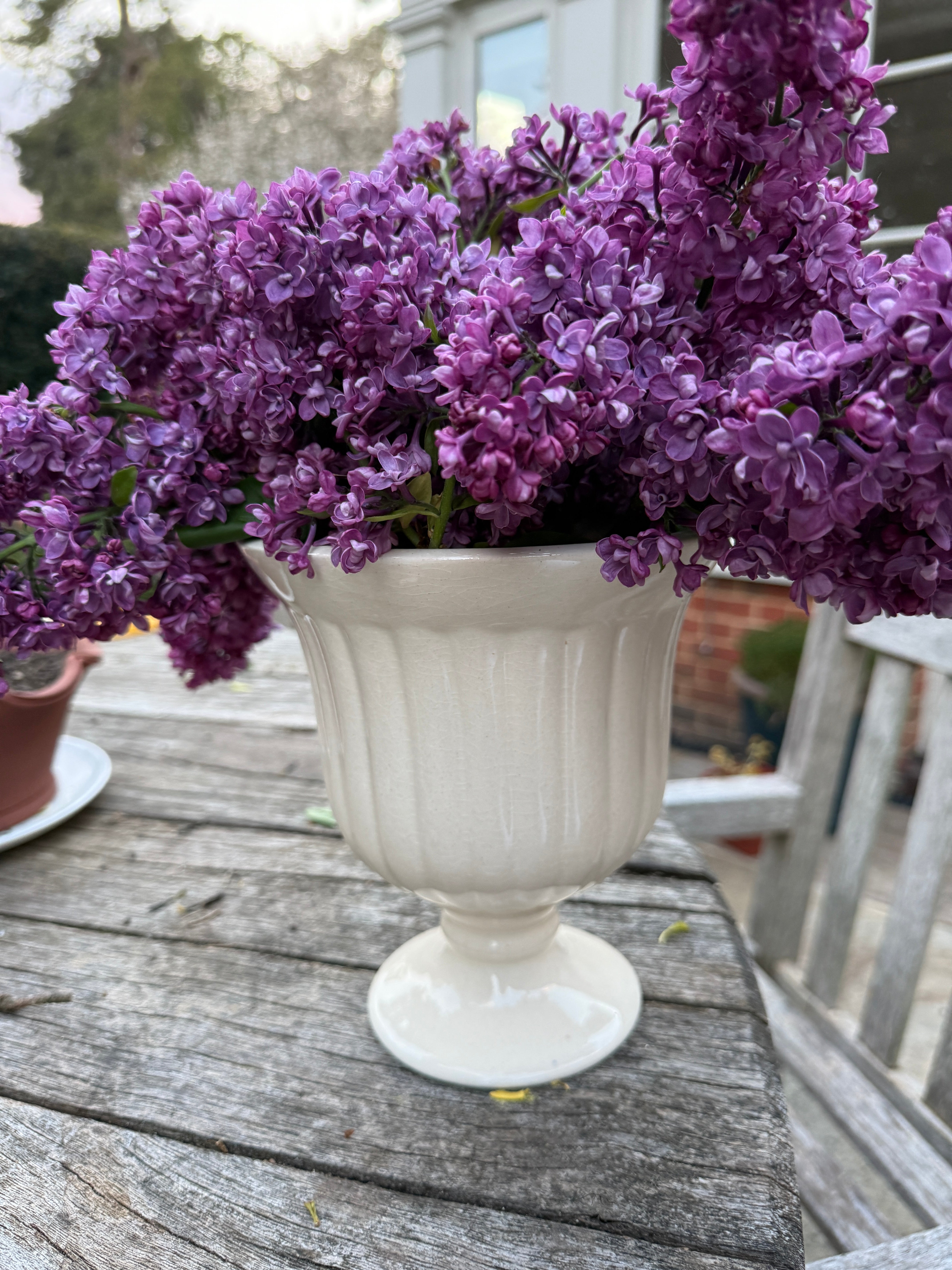 Footed Ceramic Floral Vase