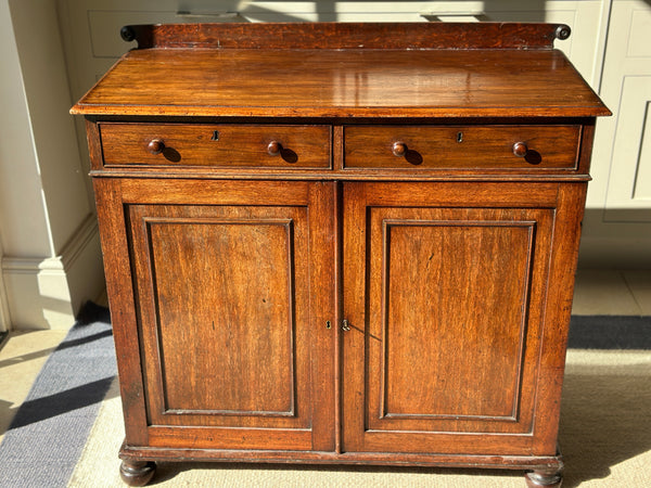 Small Mahogany Cabinet with 2 drawers and cupboard with adjustable shelves