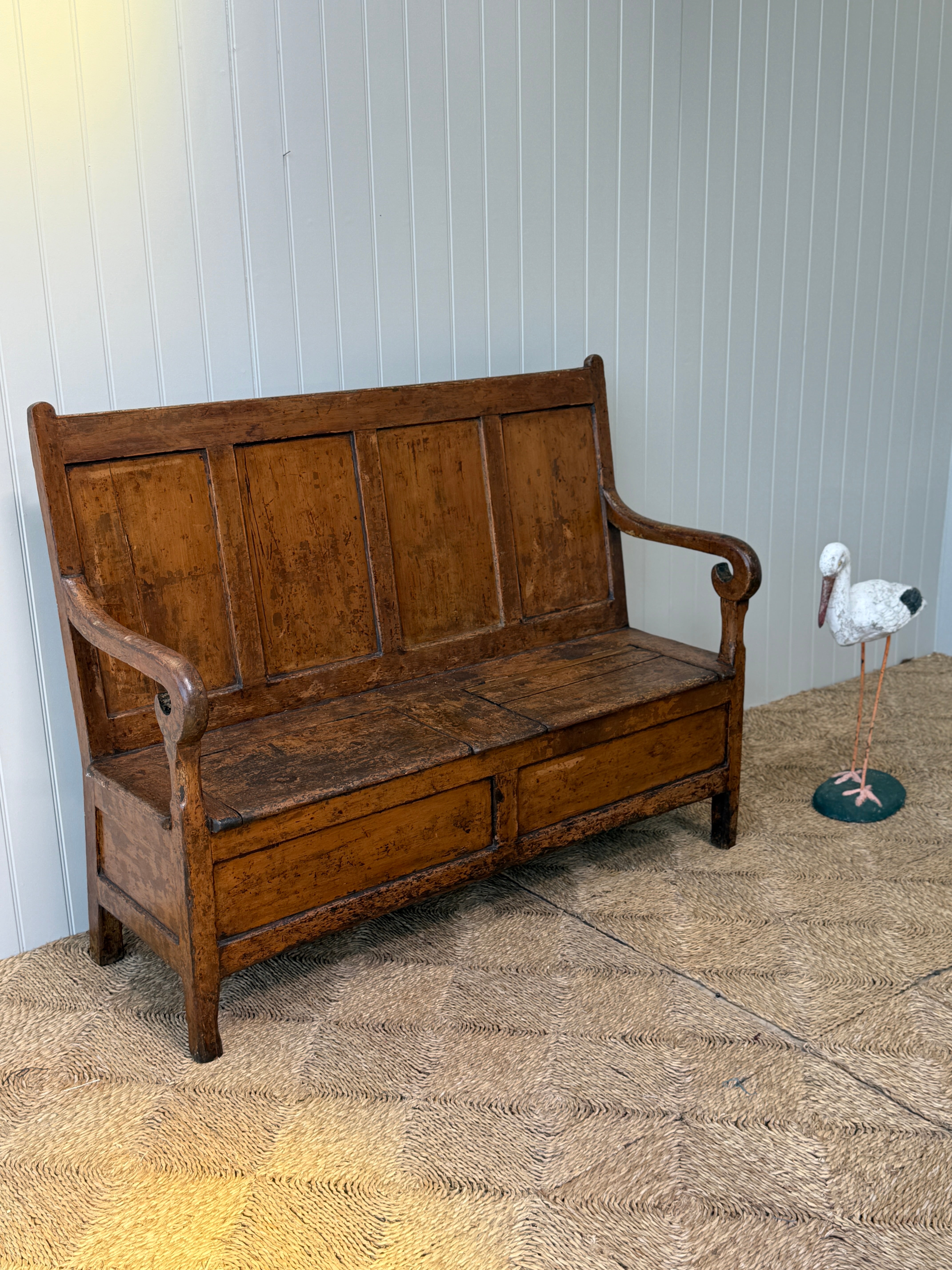 Early 19th Century Irish Painted Settle