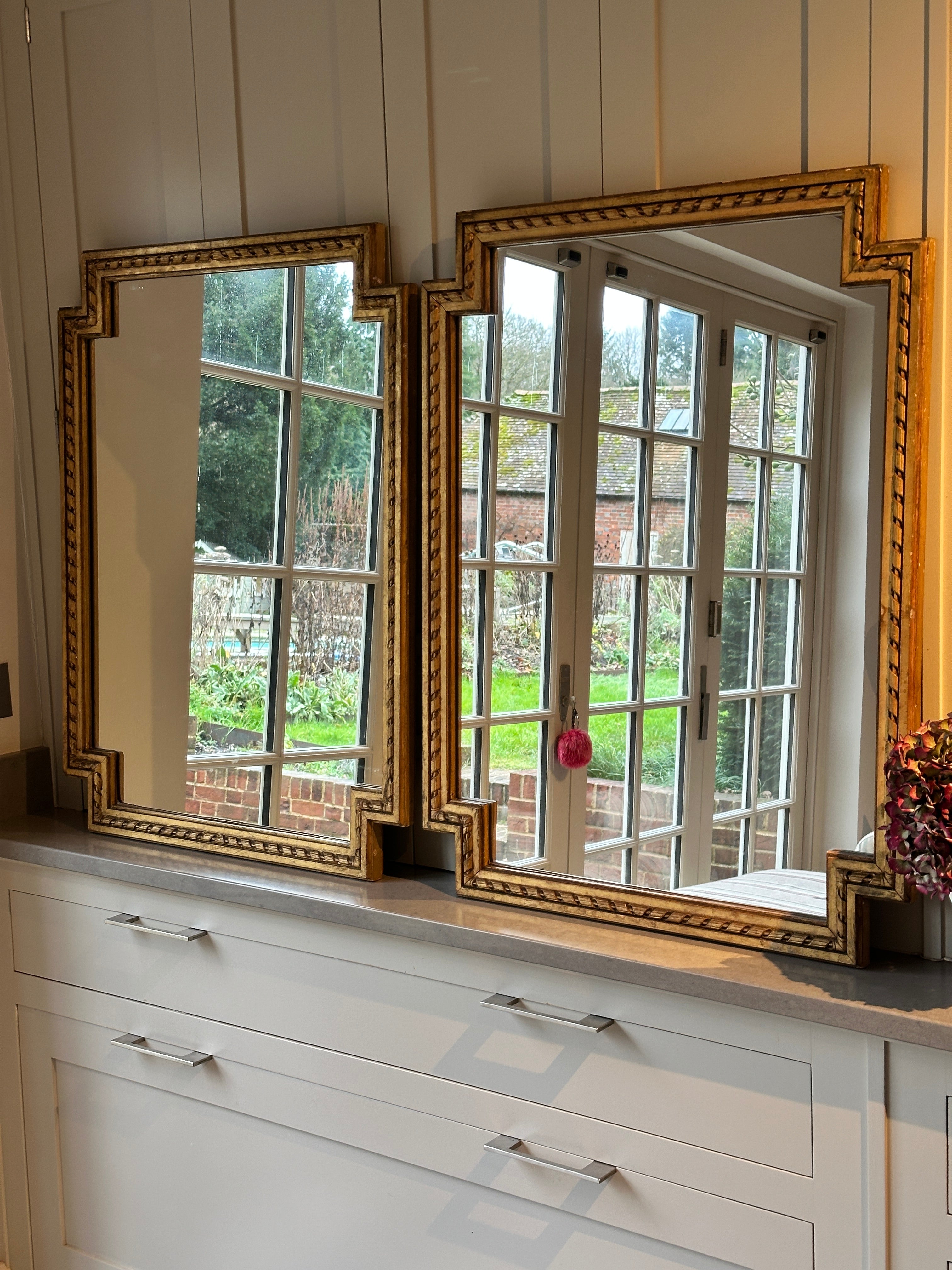 Early 20th Century of Wooden Mirrors with gilt paint