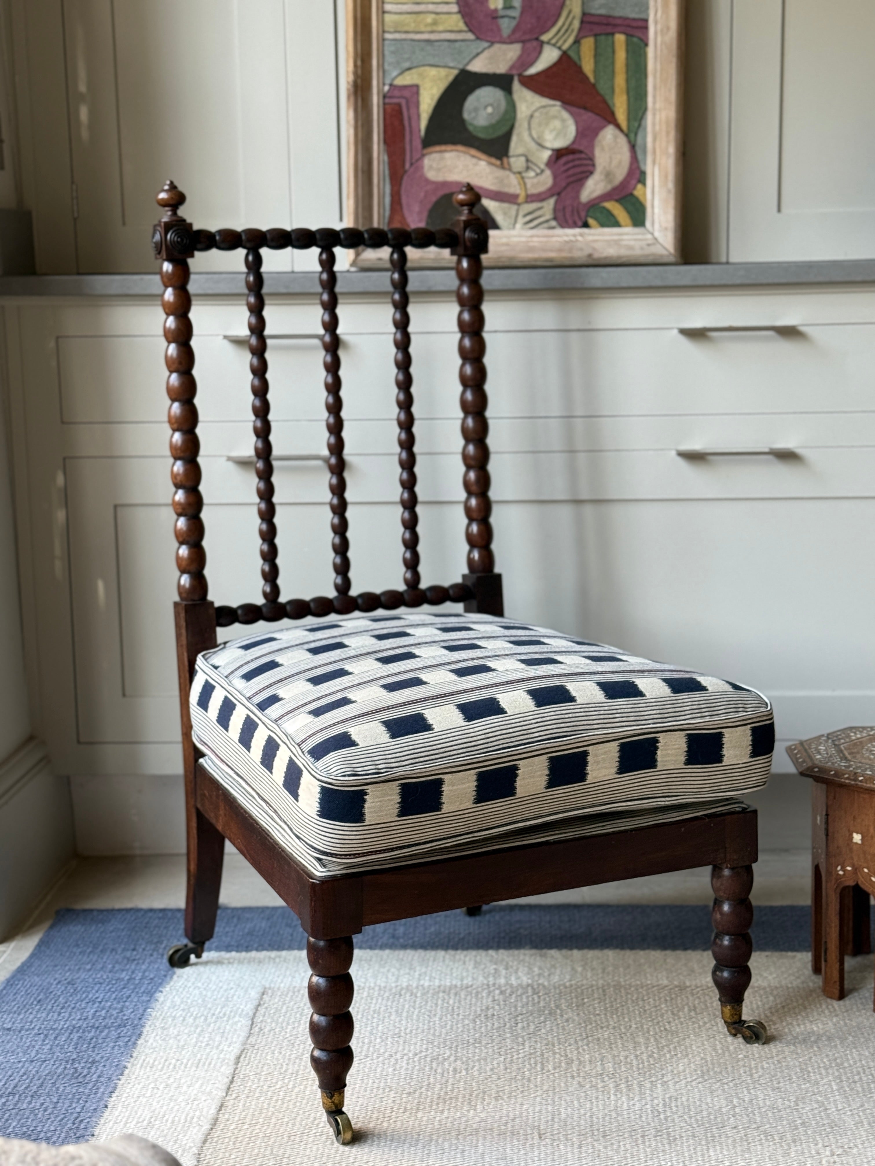 Regency Bobbin Chair in Lost & Found Navy