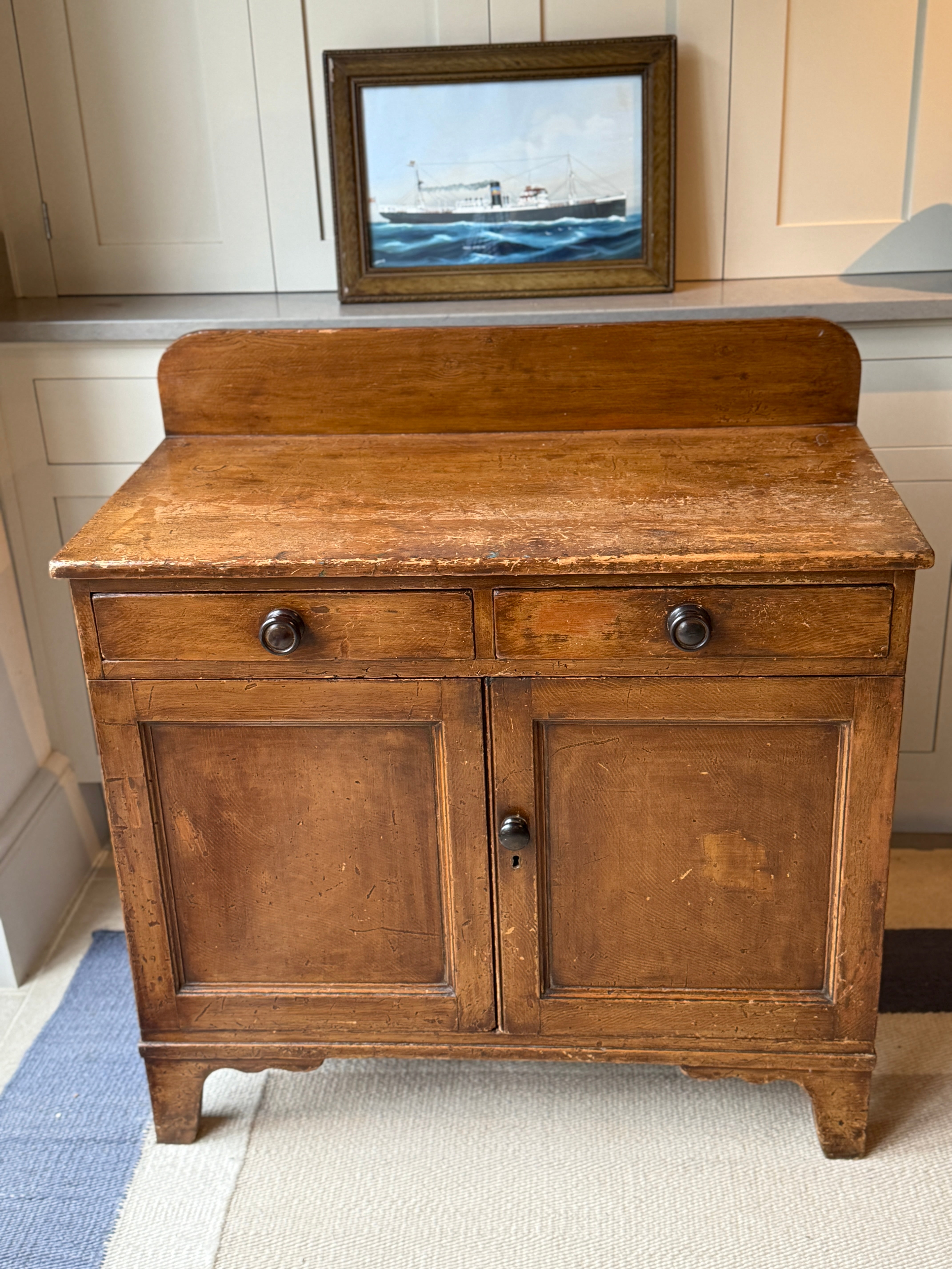 Regency Painted Pine Cupboard with gallery