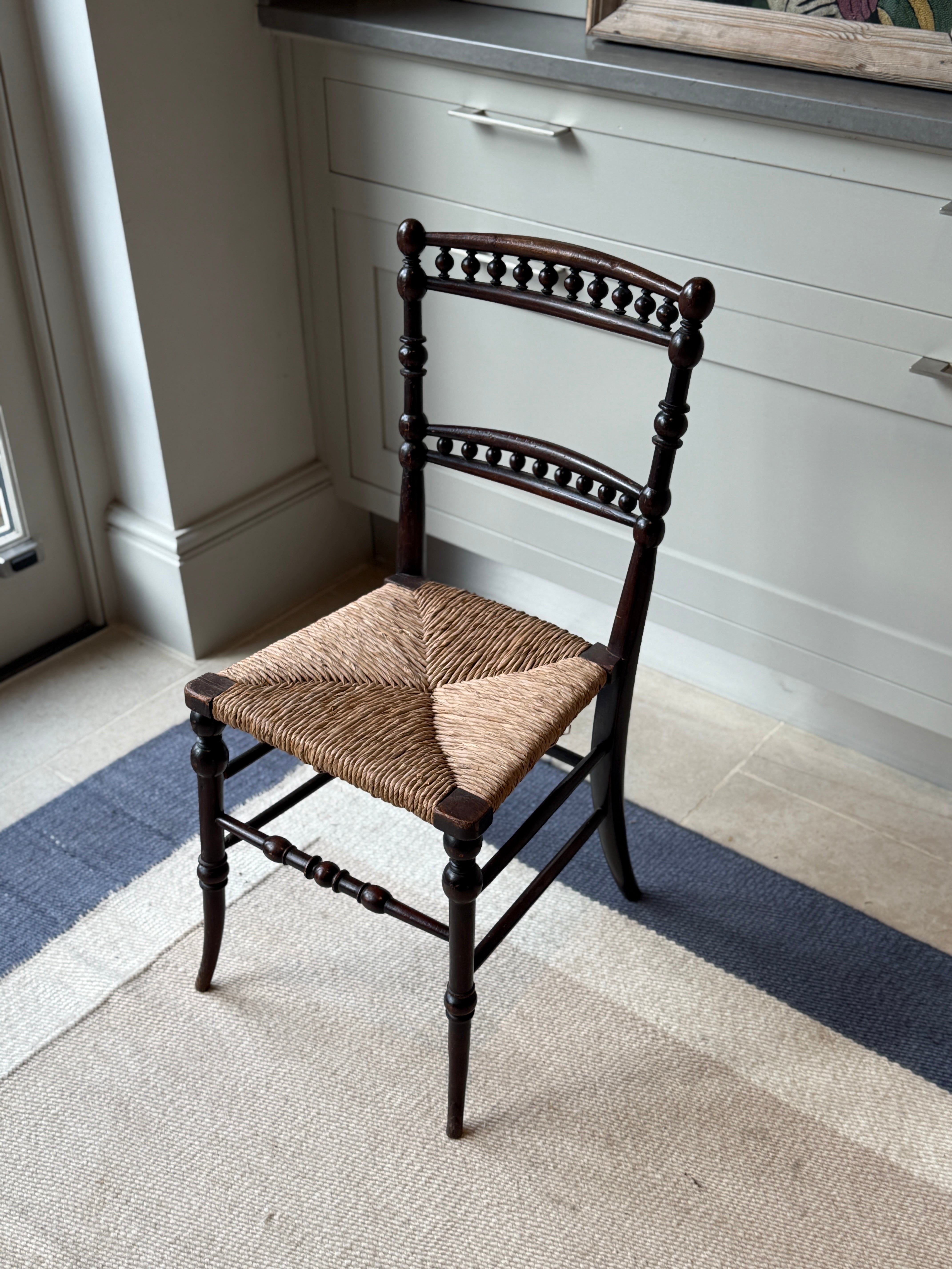 Small Regency Rush Seat Chair