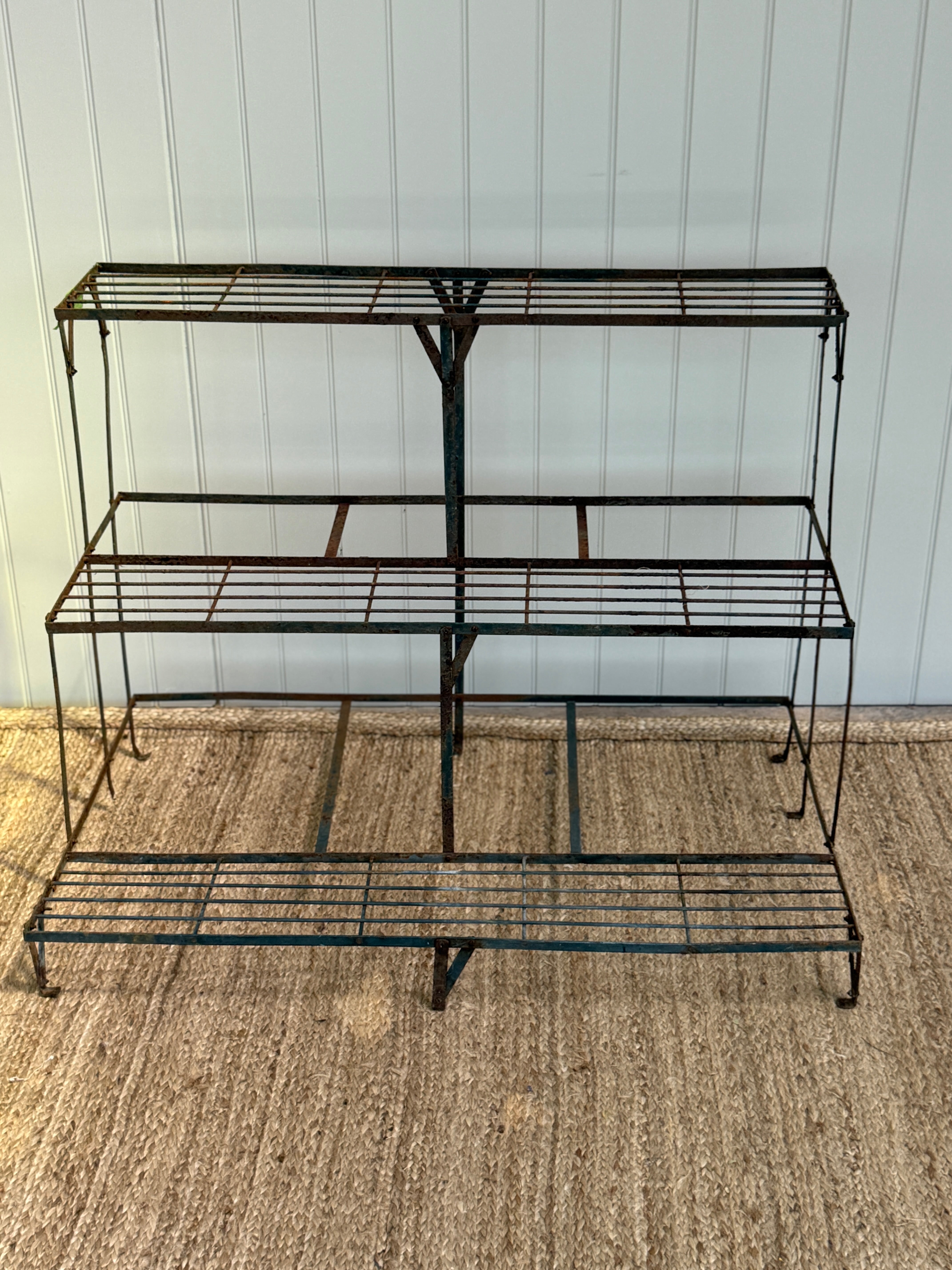 Vintage Iron Wirework Plant Stand