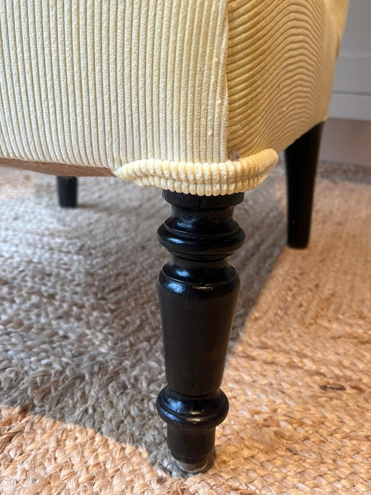 French Slipper Chair in Lemon RU Velvet