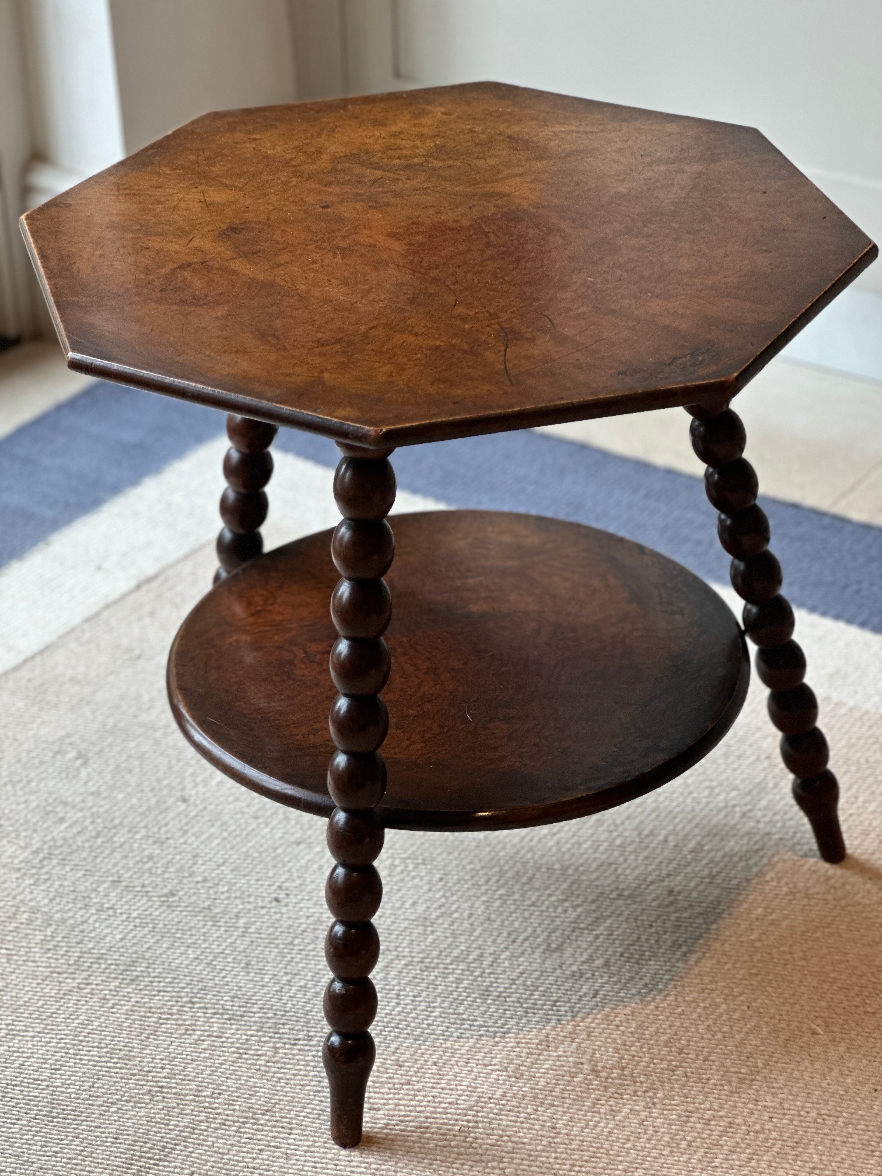 Bobbin Legged Gypsy Table with Shelf