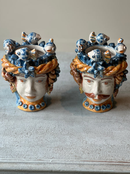 Small Pair of Moor Heads - Fish headdress