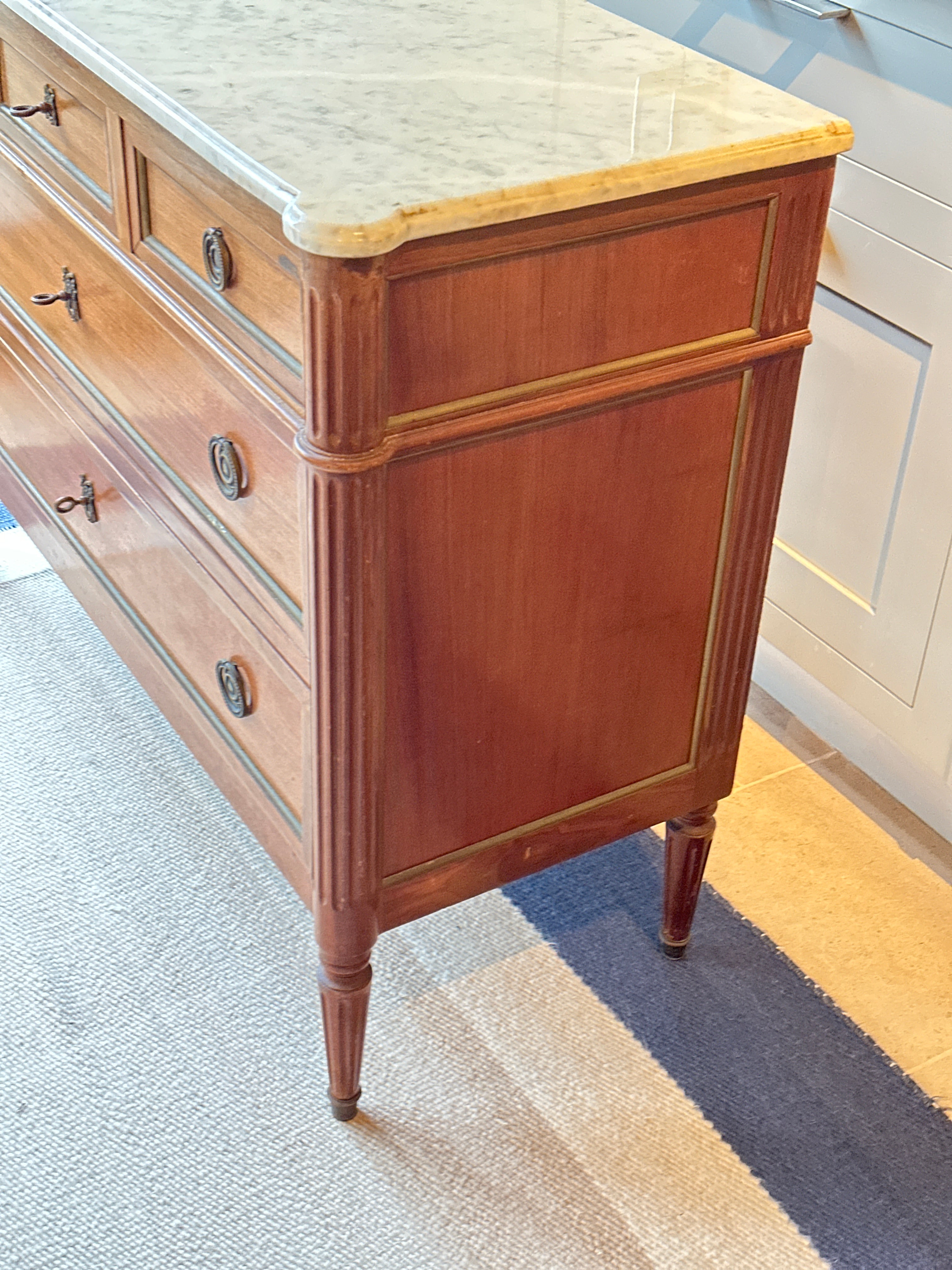 Small White Marble Topped Commode