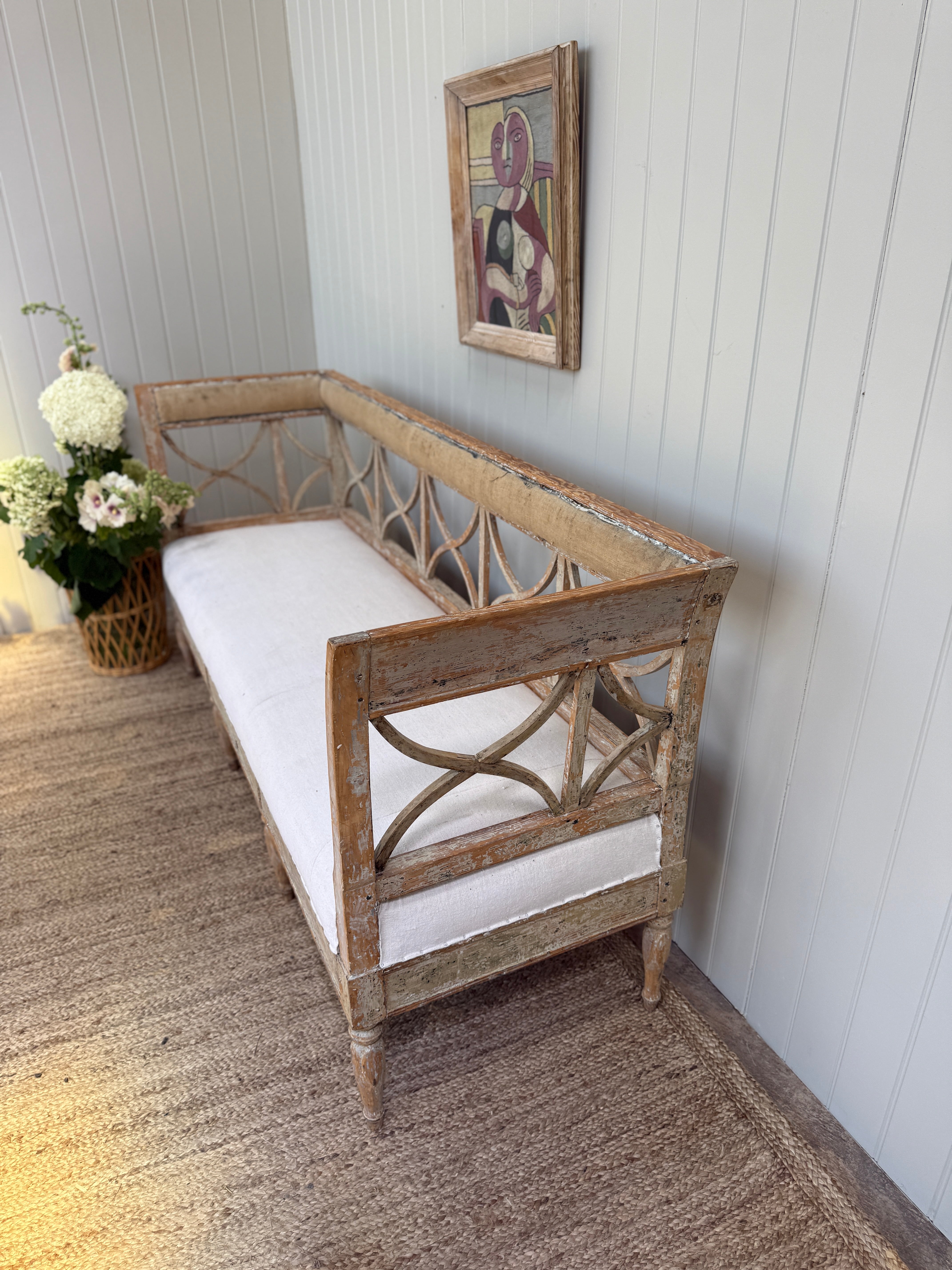 19th Century Swedish Gustavian Sofa Bench
