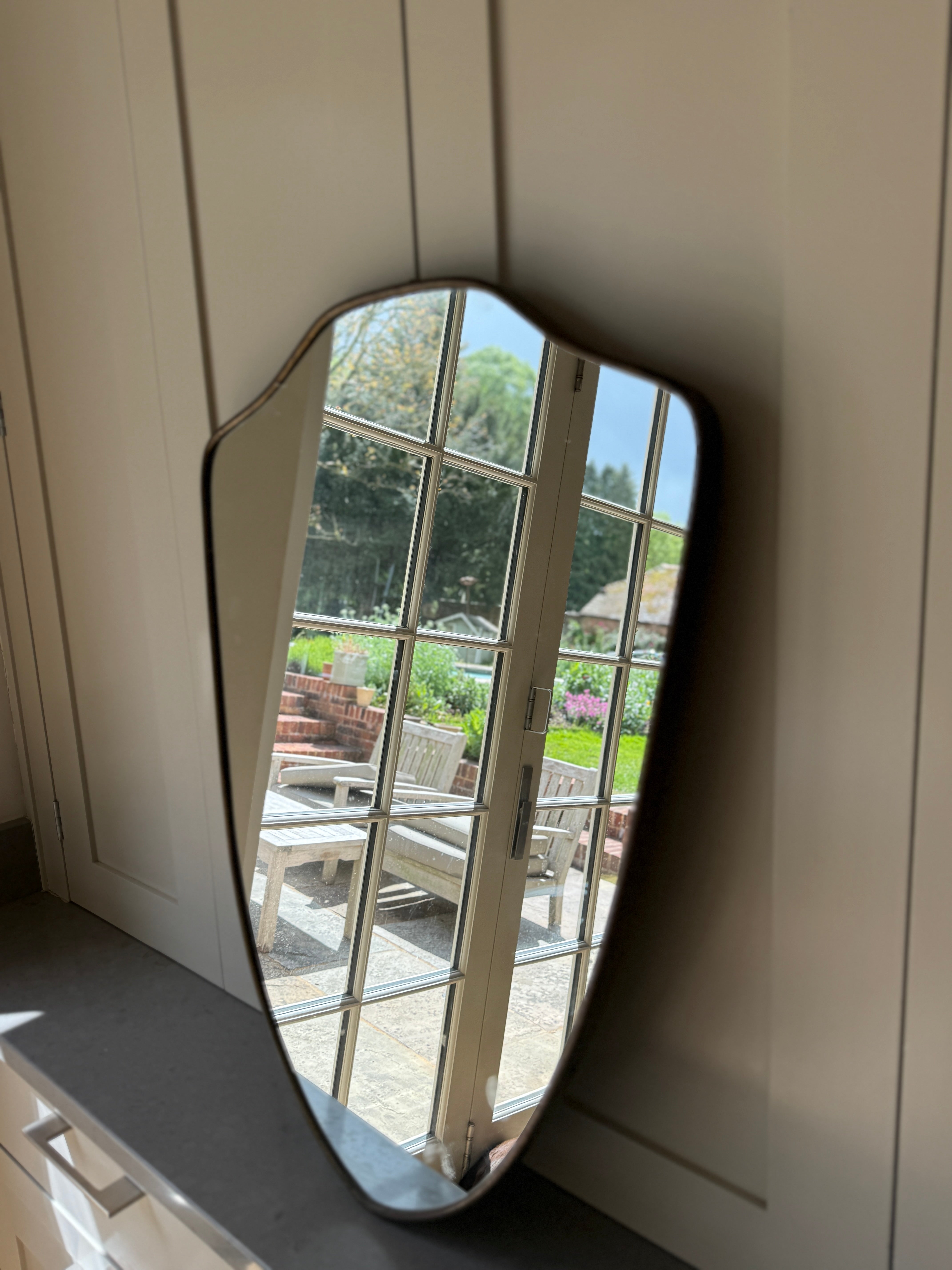 Small Brass Shield Mirror (66x48.5cm)